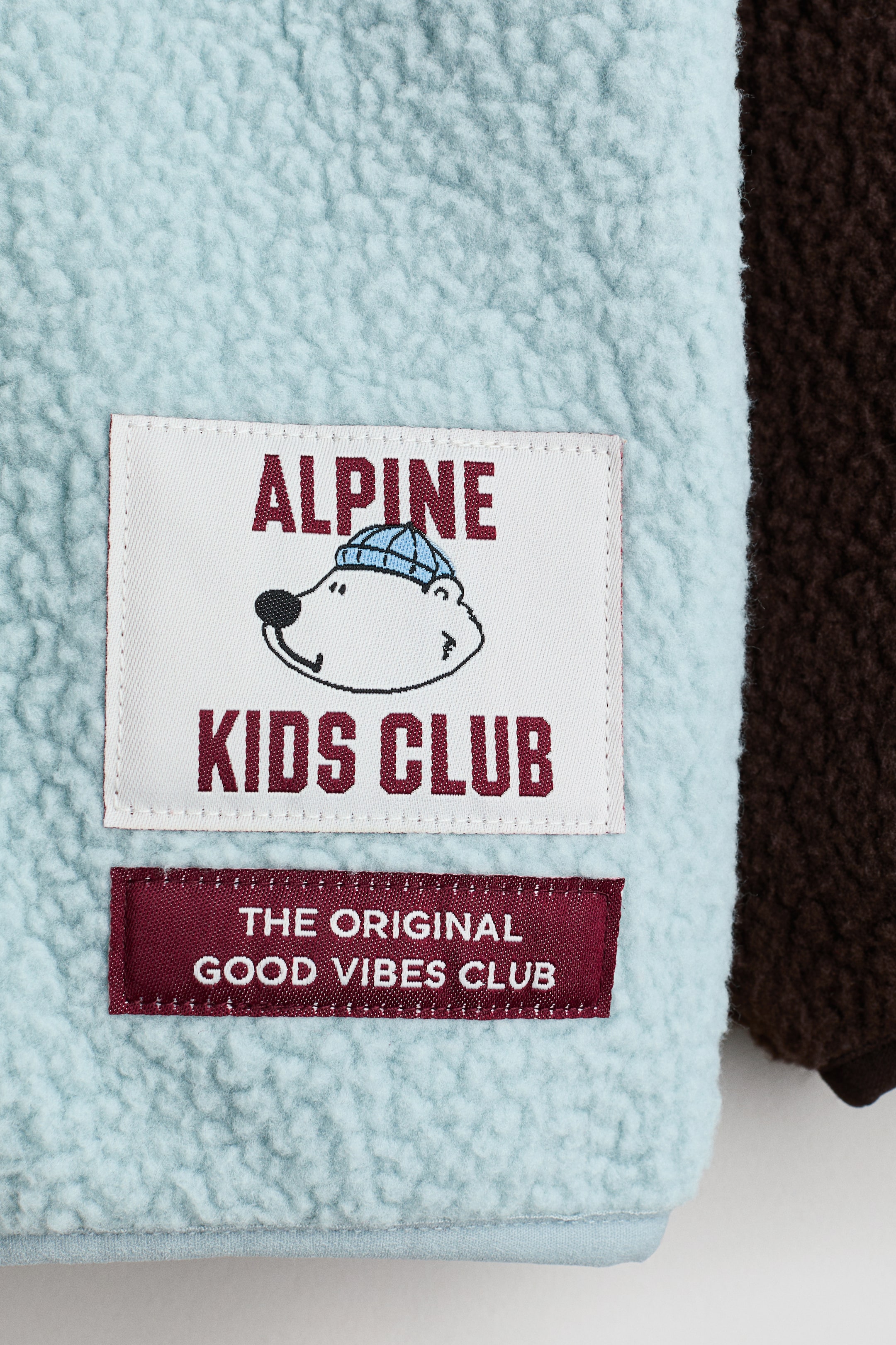 Sudadera con zíper en tejido peluche - Turquesa/Bloques de color - Kids ...