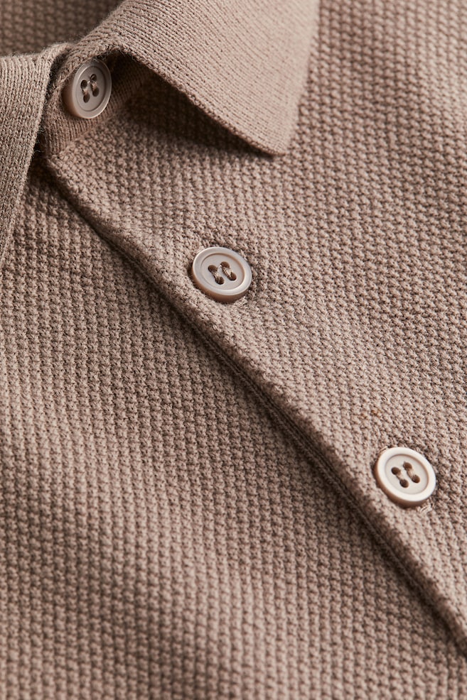 Poloshirt in Regular Fit - Greige/Cremefarben - 4