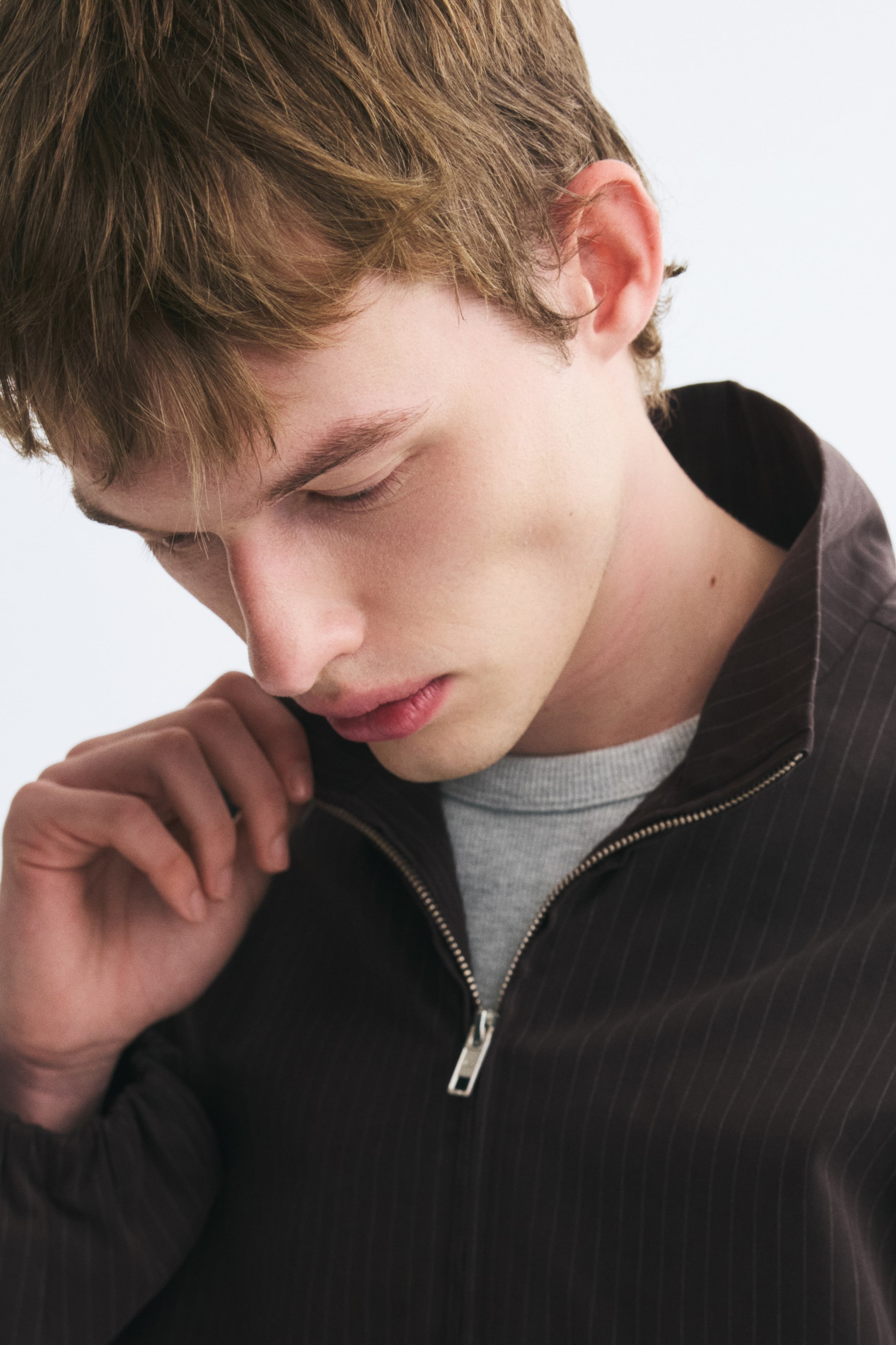 Twill Overshirt with Zipper