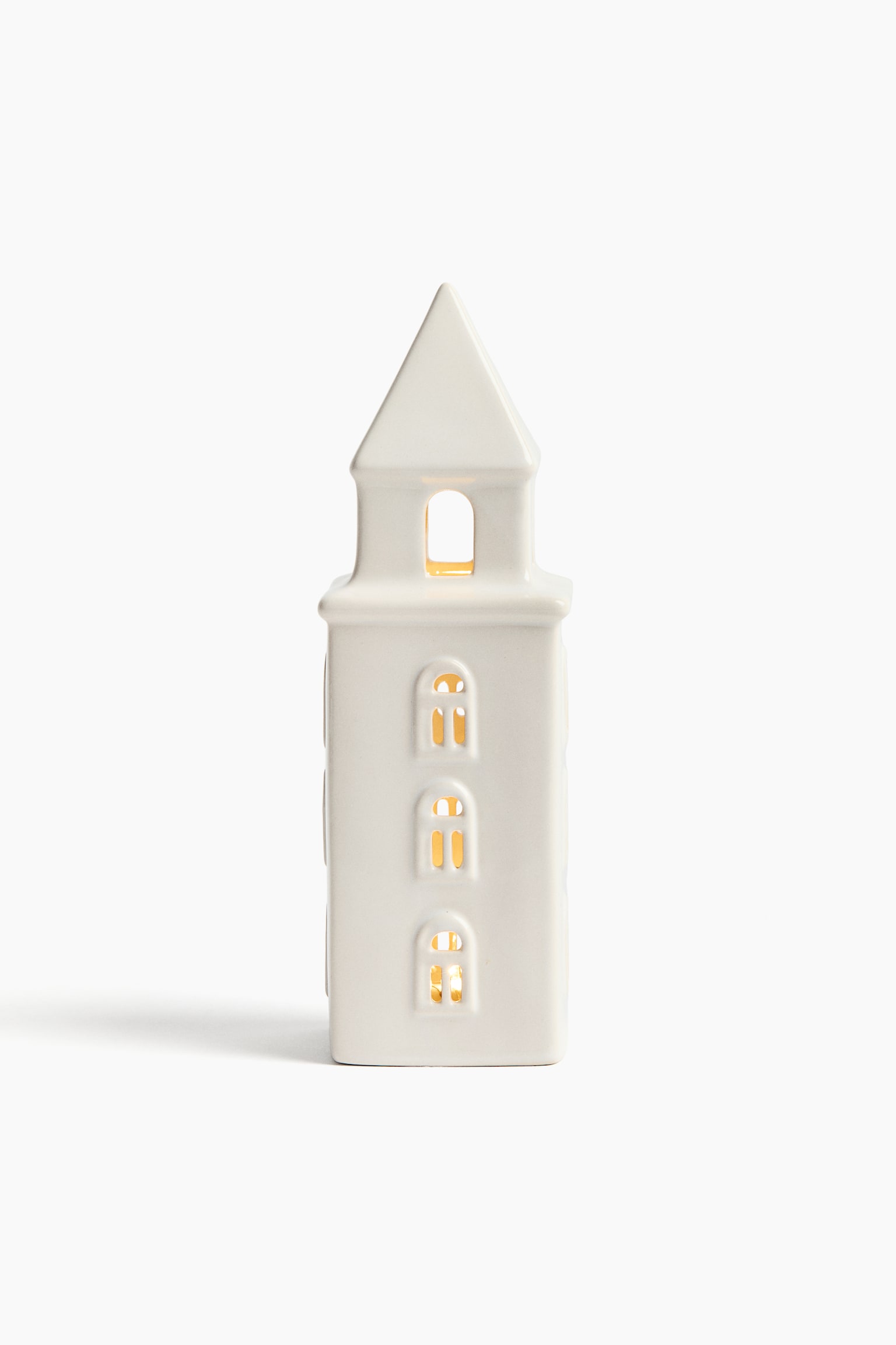 Light-Up Stoneware Decoration - White/White - 1