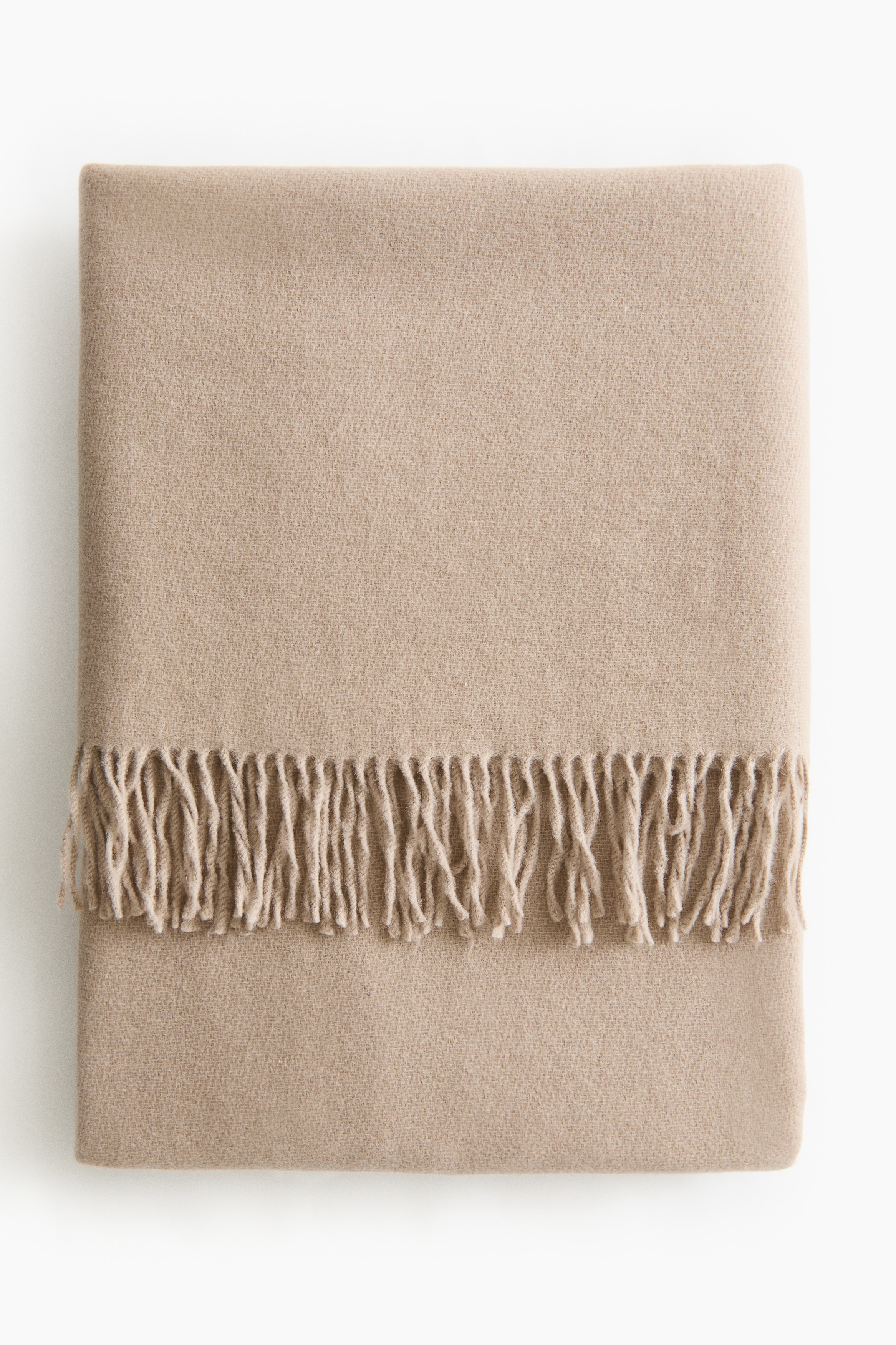  エイチアンドエムホーム　ウールフリンジブランケット フリンジウールブレンドブランケット - ベージュ - Home All | H&M JP