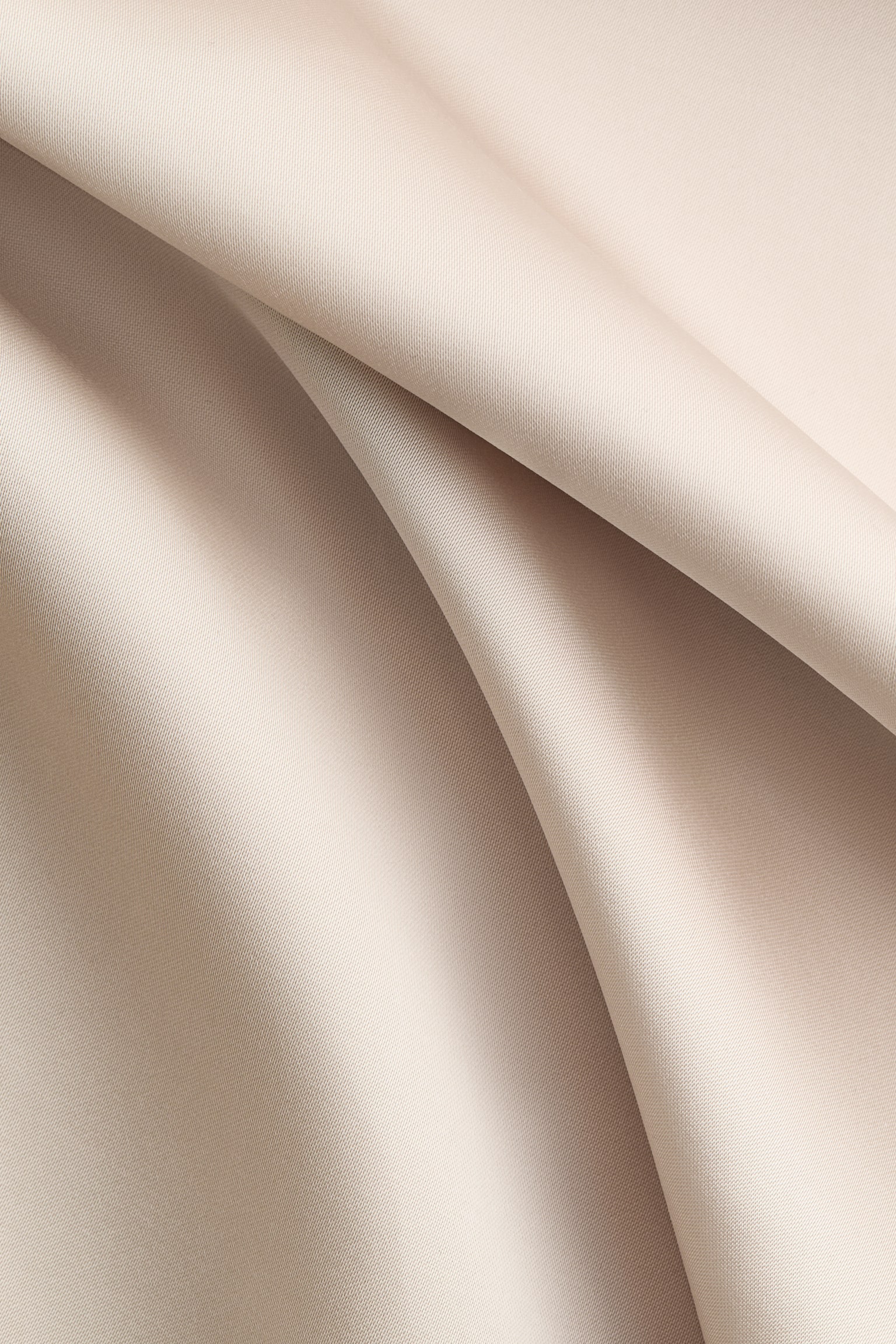 Shoulder-pad satin dress - Light beige/Dark brown - 4