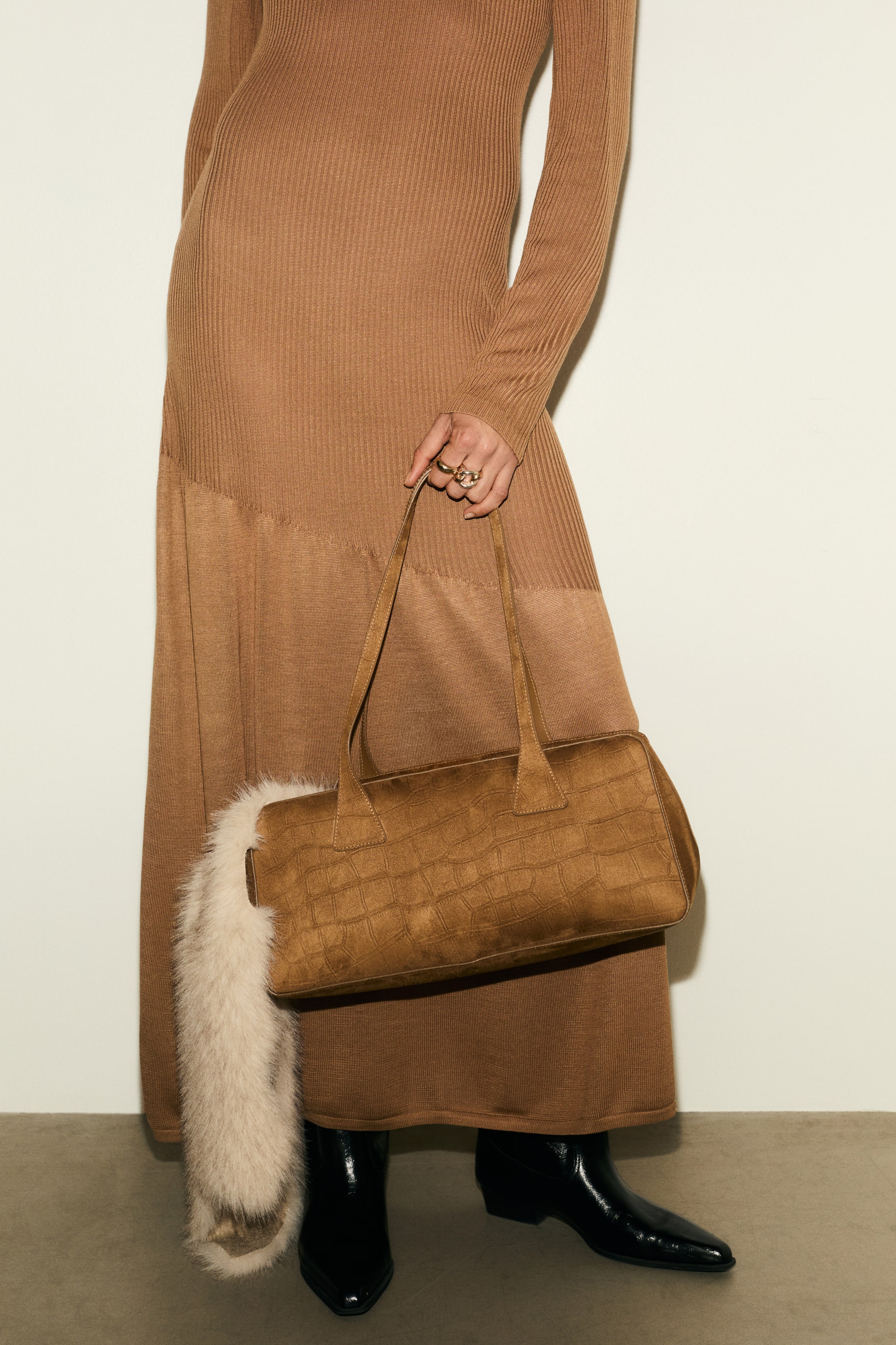 View larger image: Rib-knit dress - Dark beige - Ladies | H&M IN 2