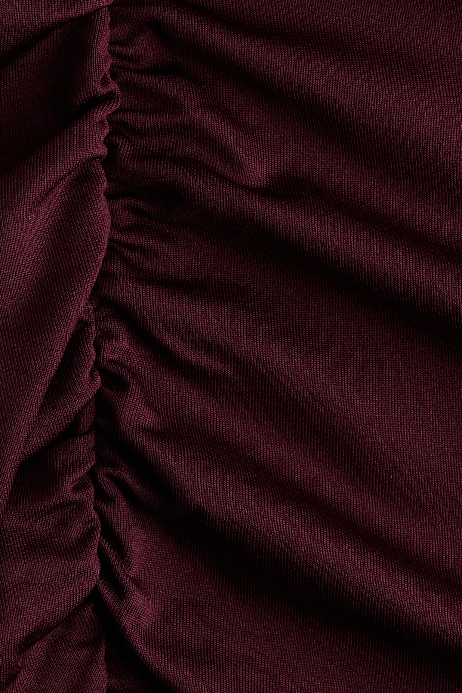 Draped one-shoulder dress - Burgundy/Black - 6