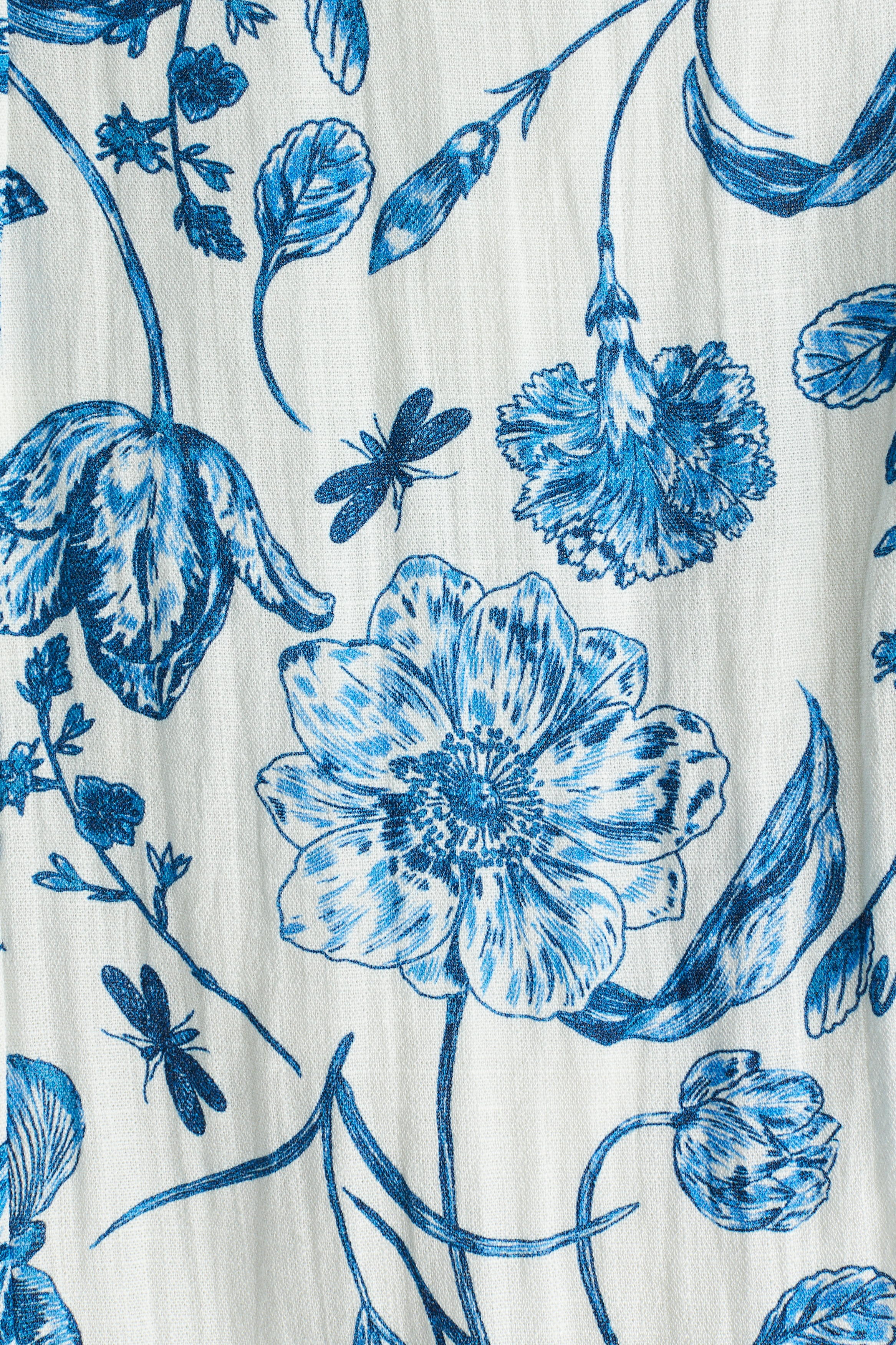 Women's White/blue floral Bow-back dress | H&M US
