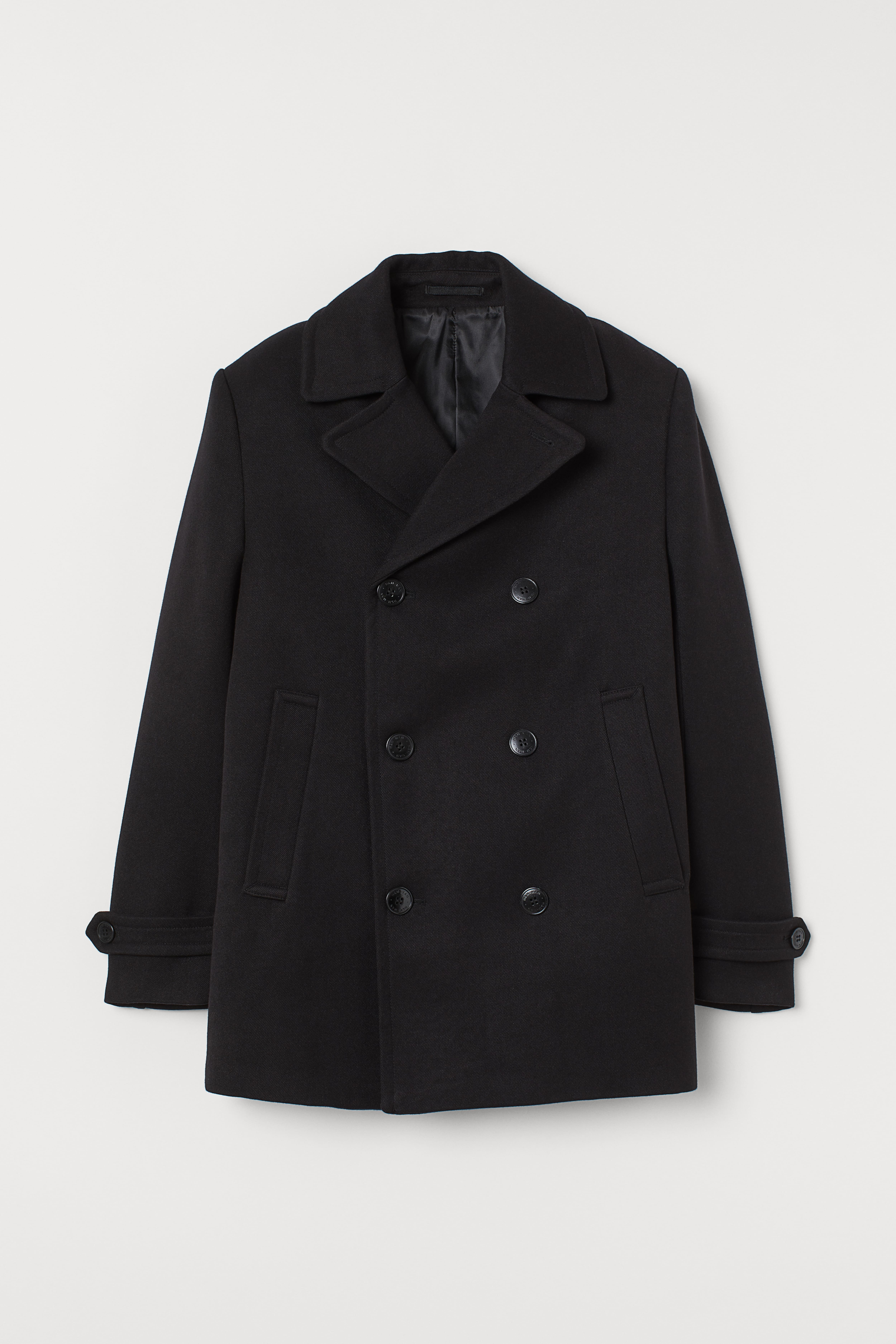 Black peacoat fashion h&m