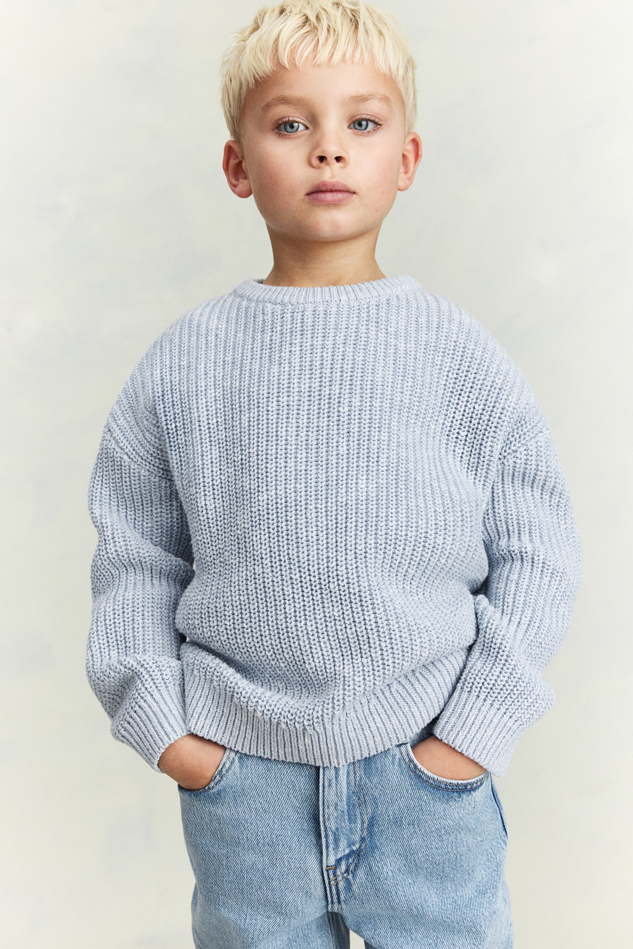 Patent-Knit Cotton Sweater