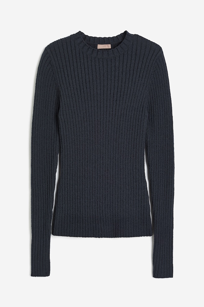 Rib-knit top - Dark grey - 1