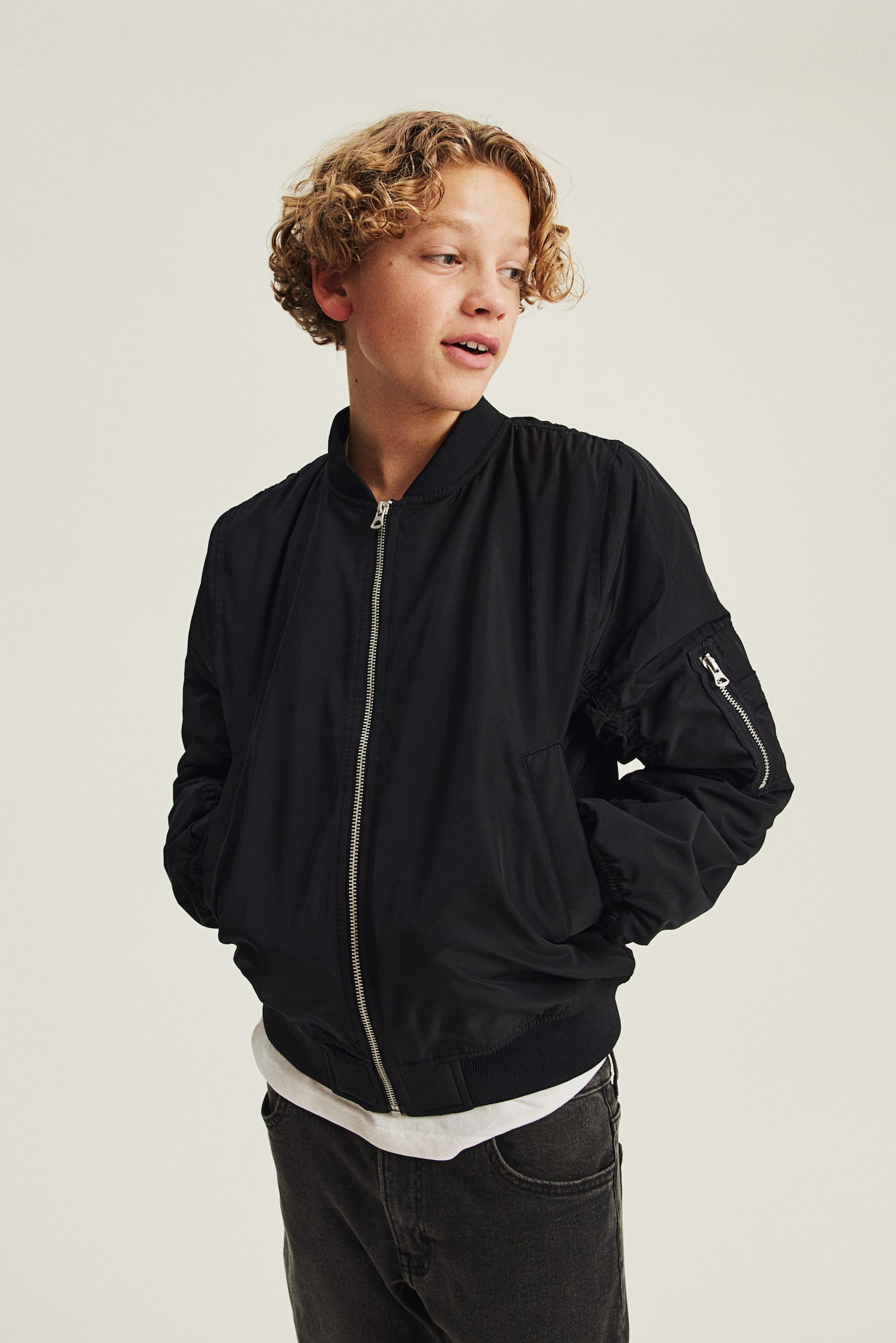 Bomber Jacket - Black - 4