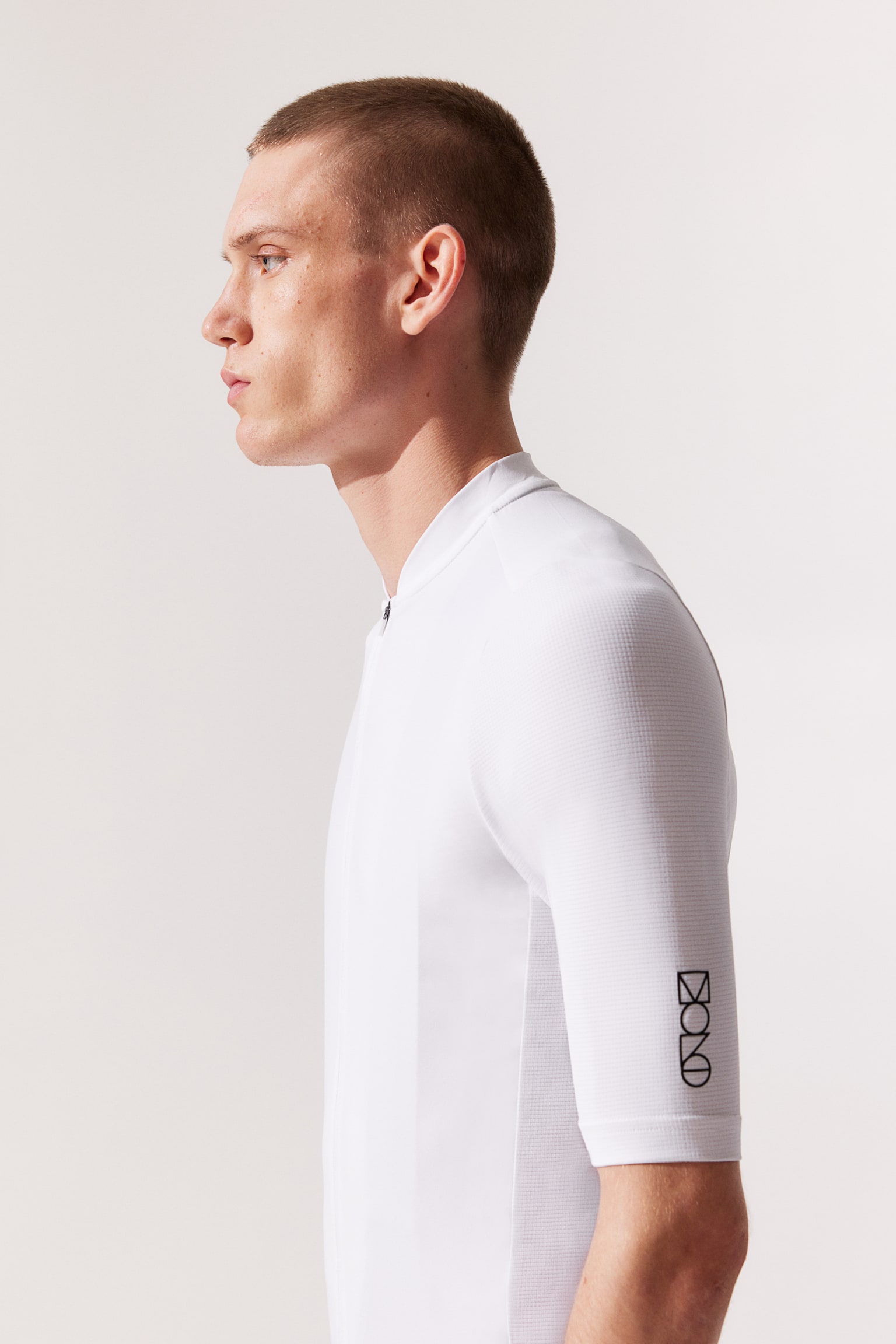 Slim Fit Cycling top in DryMove™ - White/Black - 4