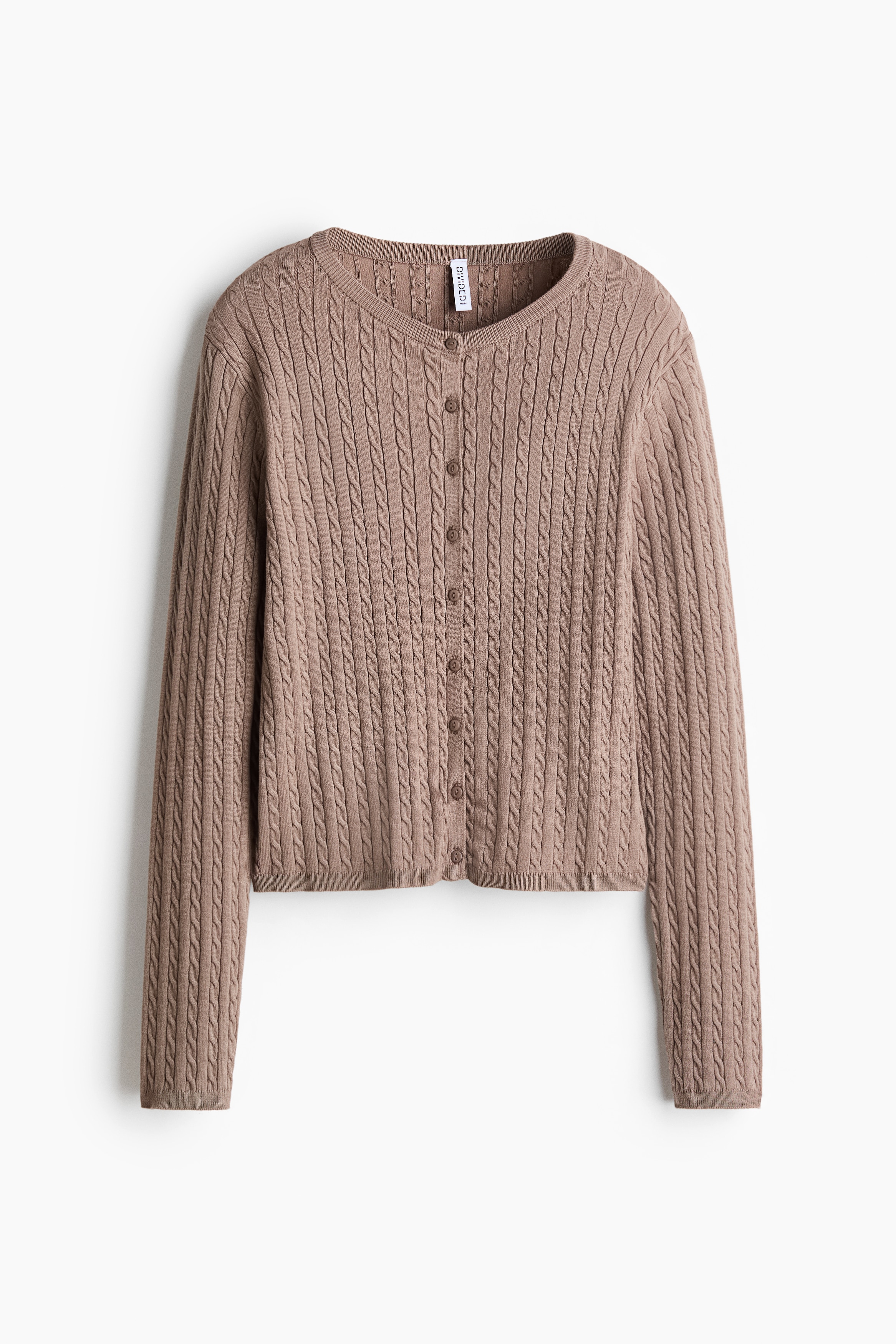 Cable-Knit Cardigan - Taupe