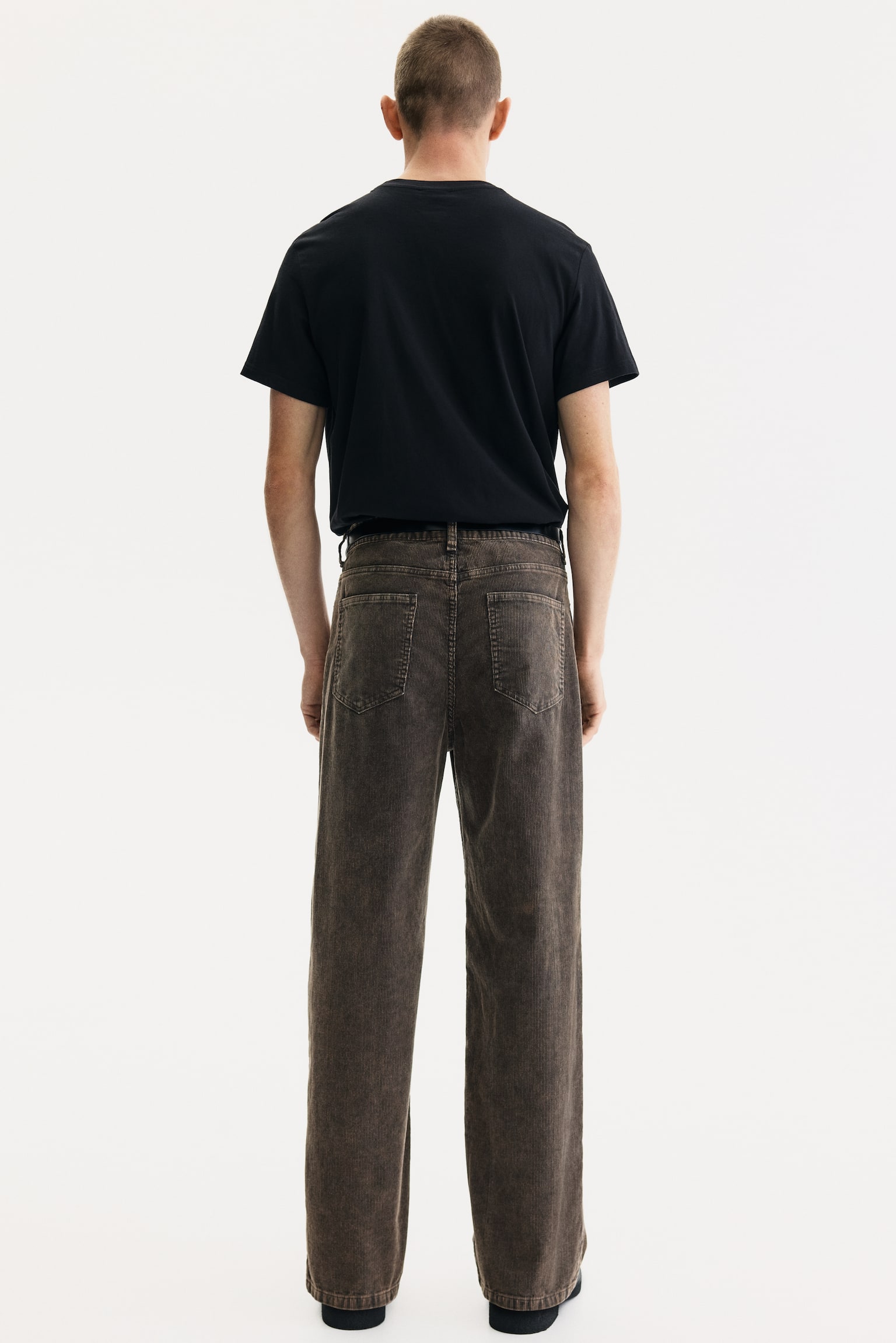 Manšestrové kalhoty Relaxed Fit - Tmavě šedá/Černý denim - 8