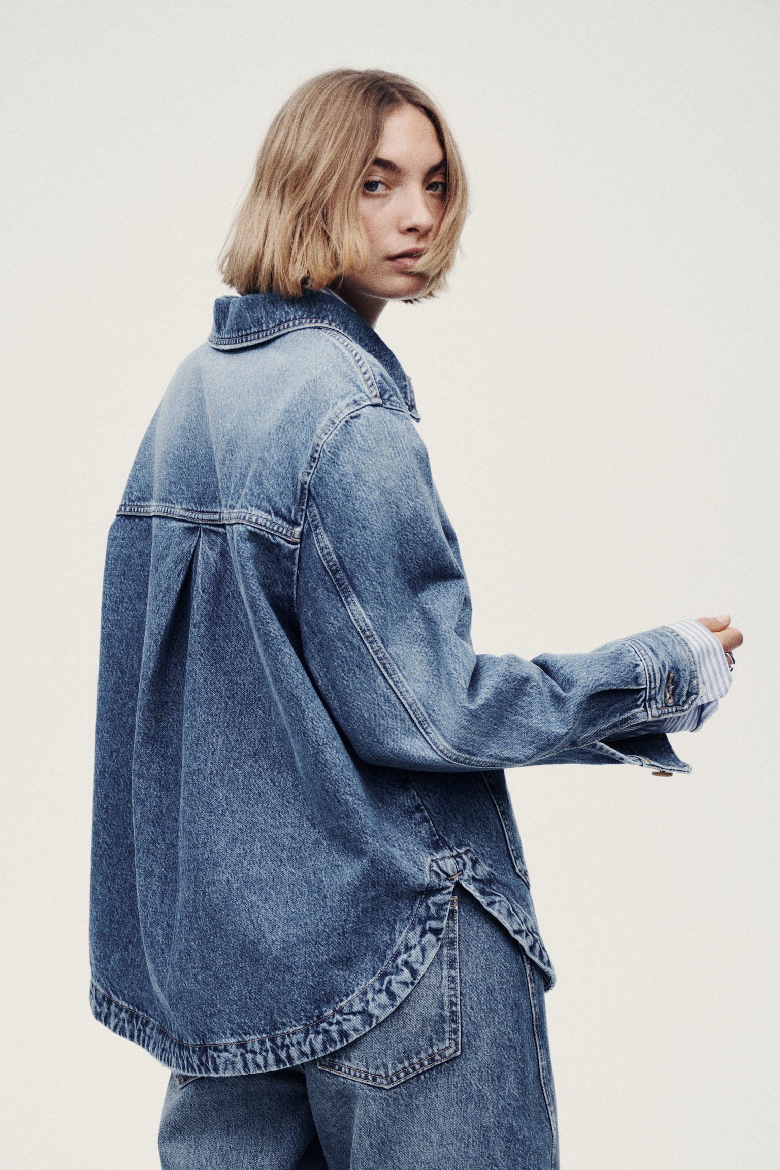 Denim shacket - Denim blue/Light denim blue/Dark denim blue - 6