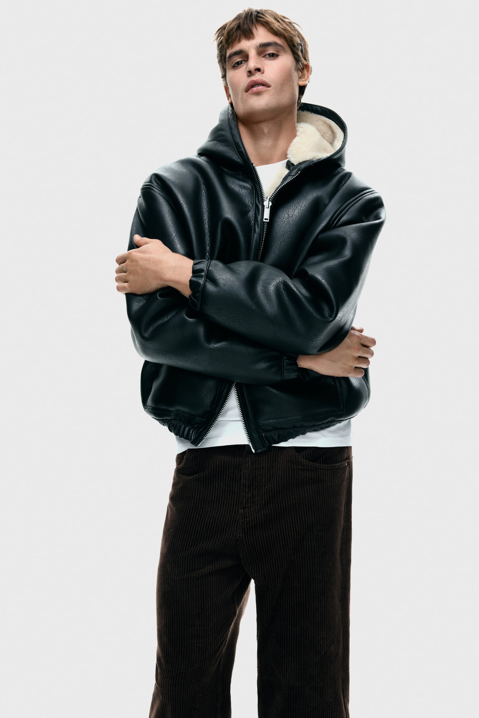 מכנסיים מקורדרוי Relaxed Fit - חום כהה/כחול נייבי - 6