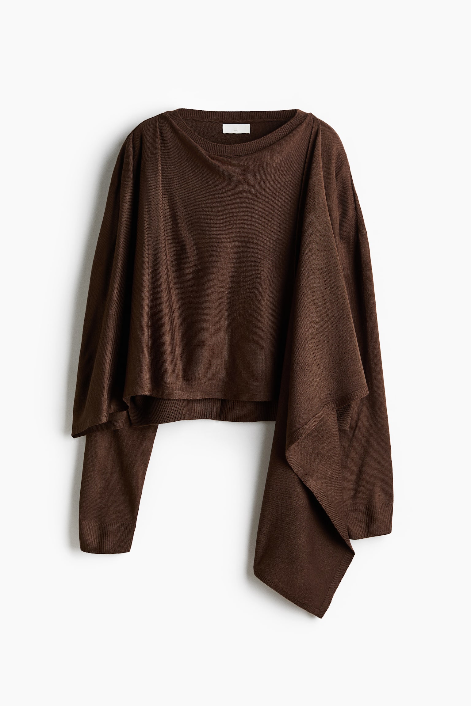 MAMA Svetr na kojení s šálovým detailem - Tmavě hnědá