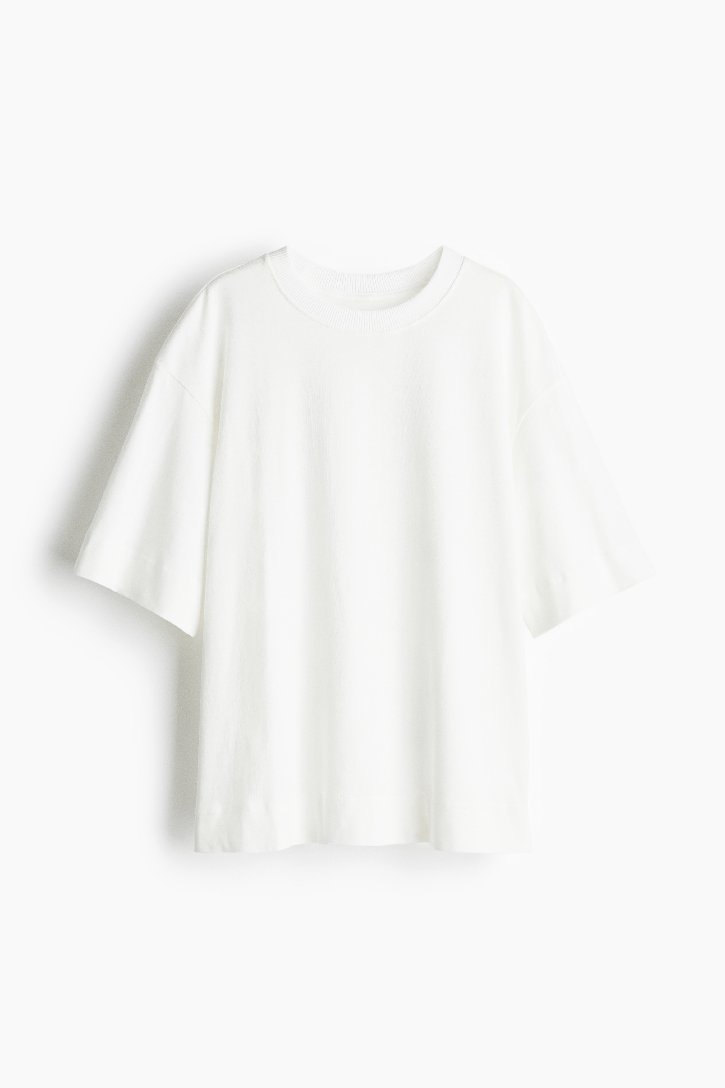 Βαμβακερό T-shirt σε φαρδιά γραμμή - Λευκό/Σκούρο γκρι