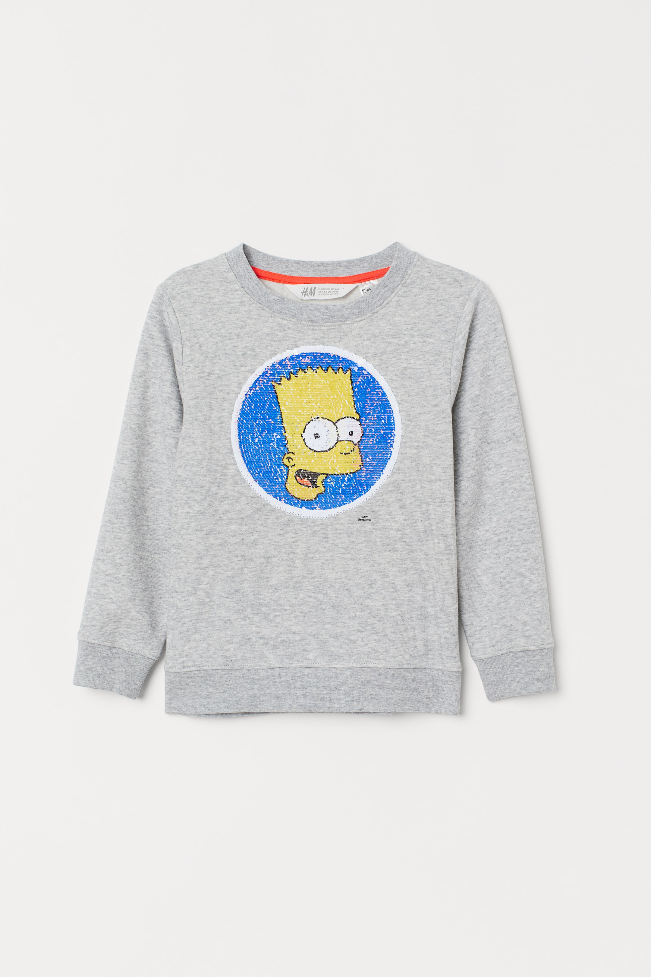 Größeres Bild ansehen: Shirt mit Paillettenmotiv - Graumeliert/Die Simpsons - Kids | H&M DE 1
