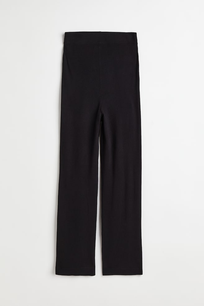 MAMA Knitted trousers - Black/Light beige - 2