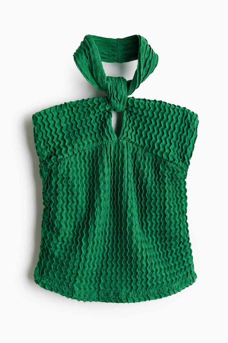 Reljefna bluza s halter izrezom