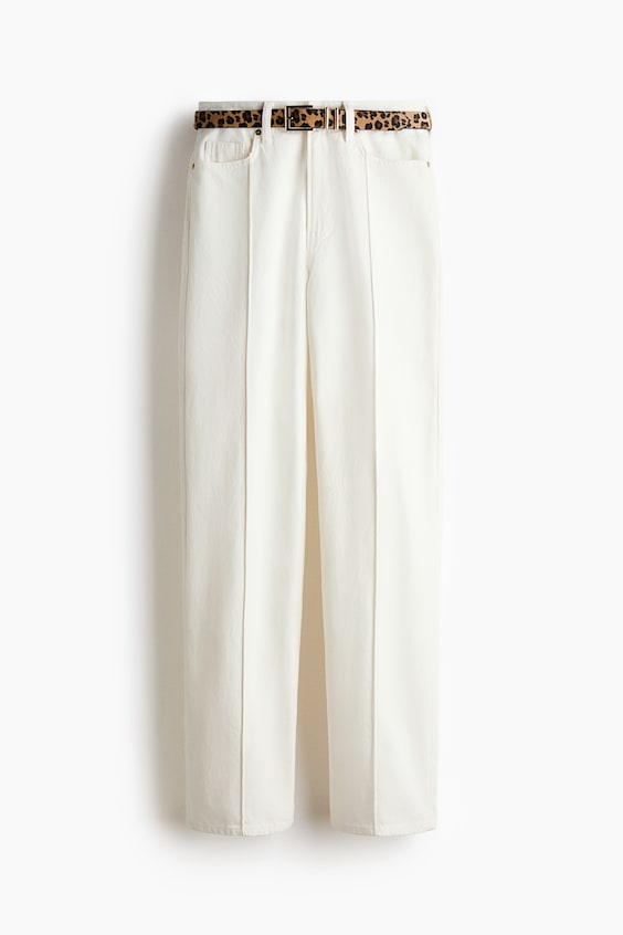 Женские джинсы H&M Belted Straight High Jeans