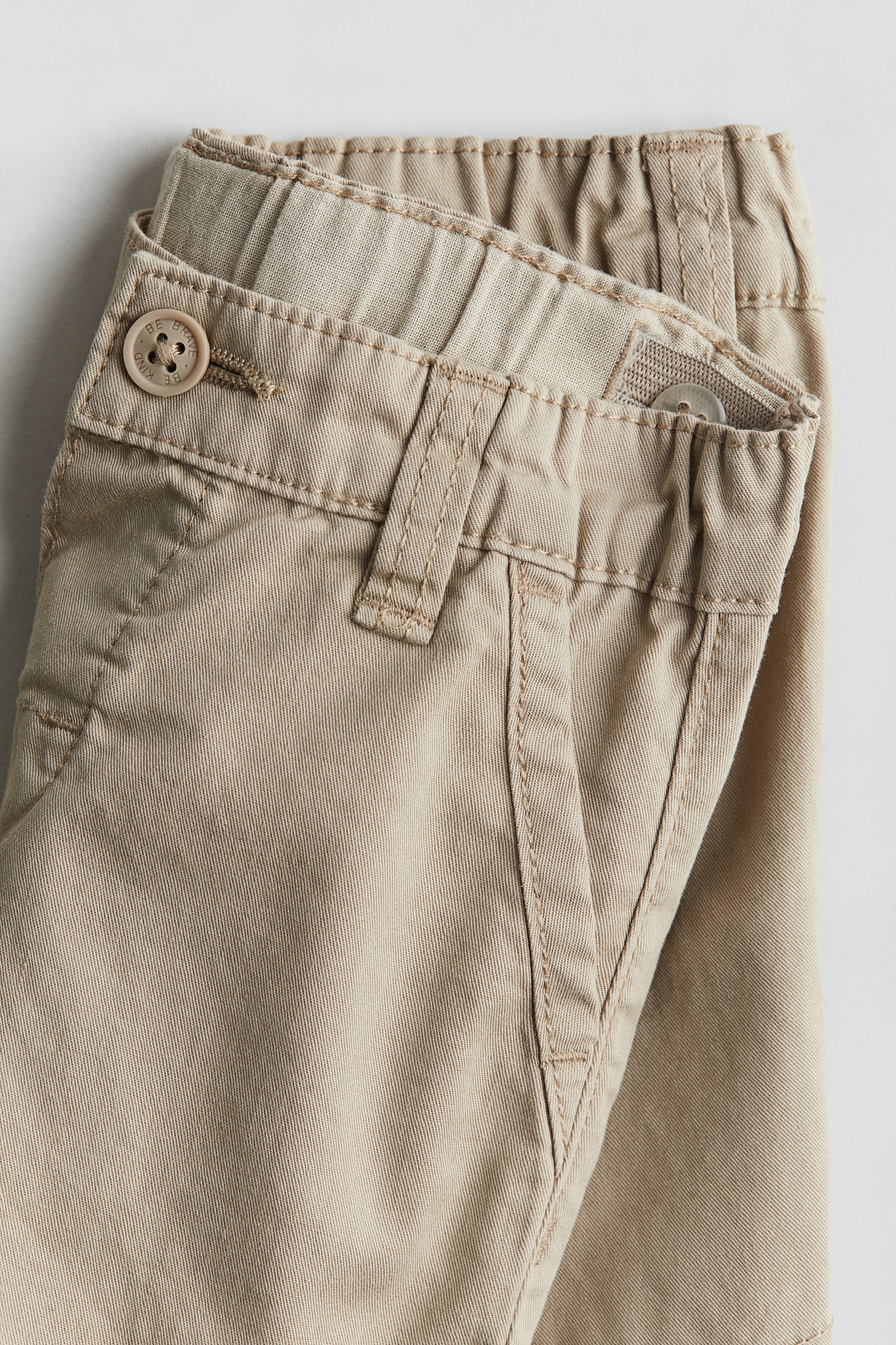 Twill shorts - Light beige/Dark blue - 2