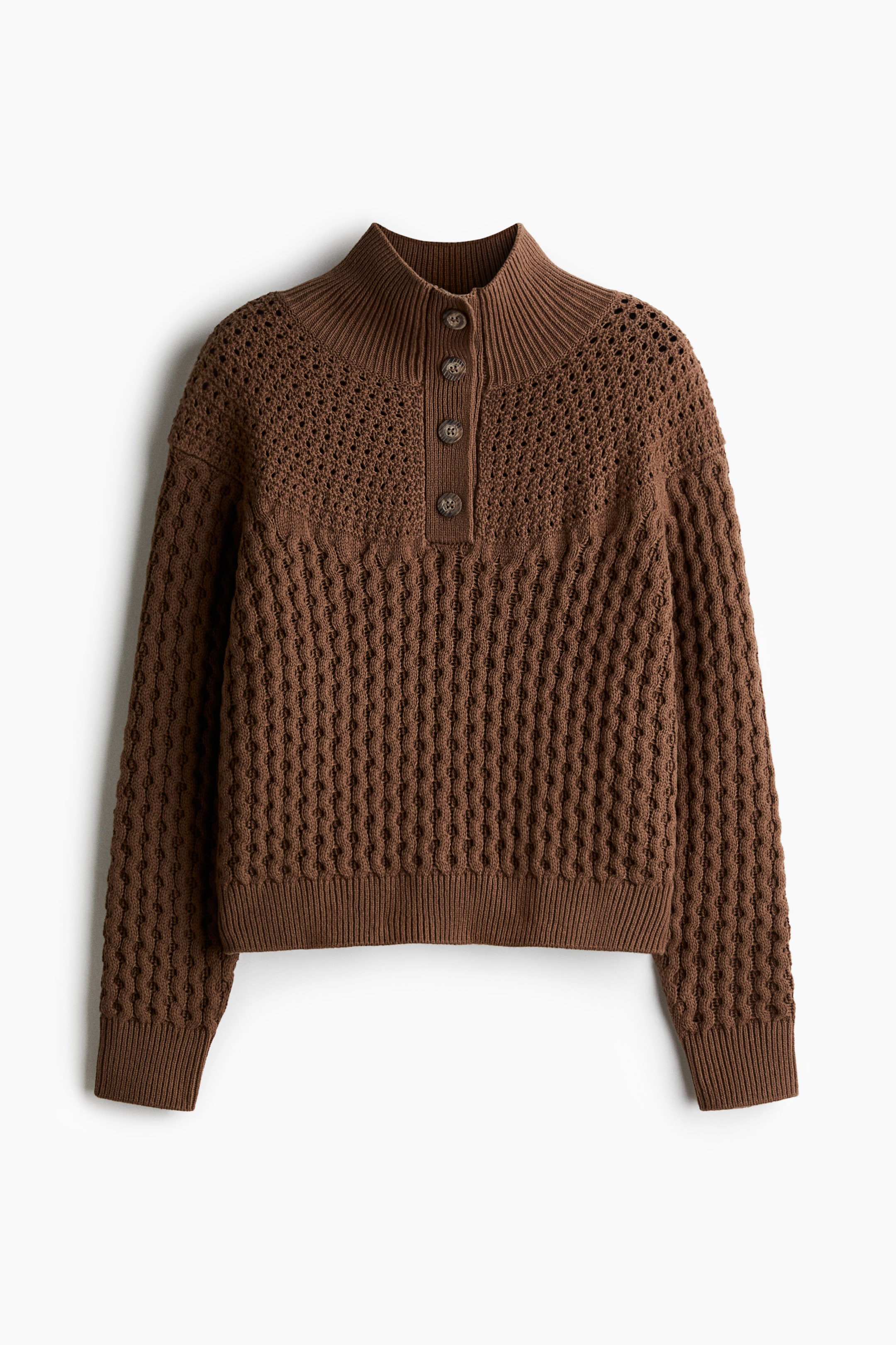 拡大画像を表示: テクスチャードニットセーター - ブラウン - レディース | H&M JP 5