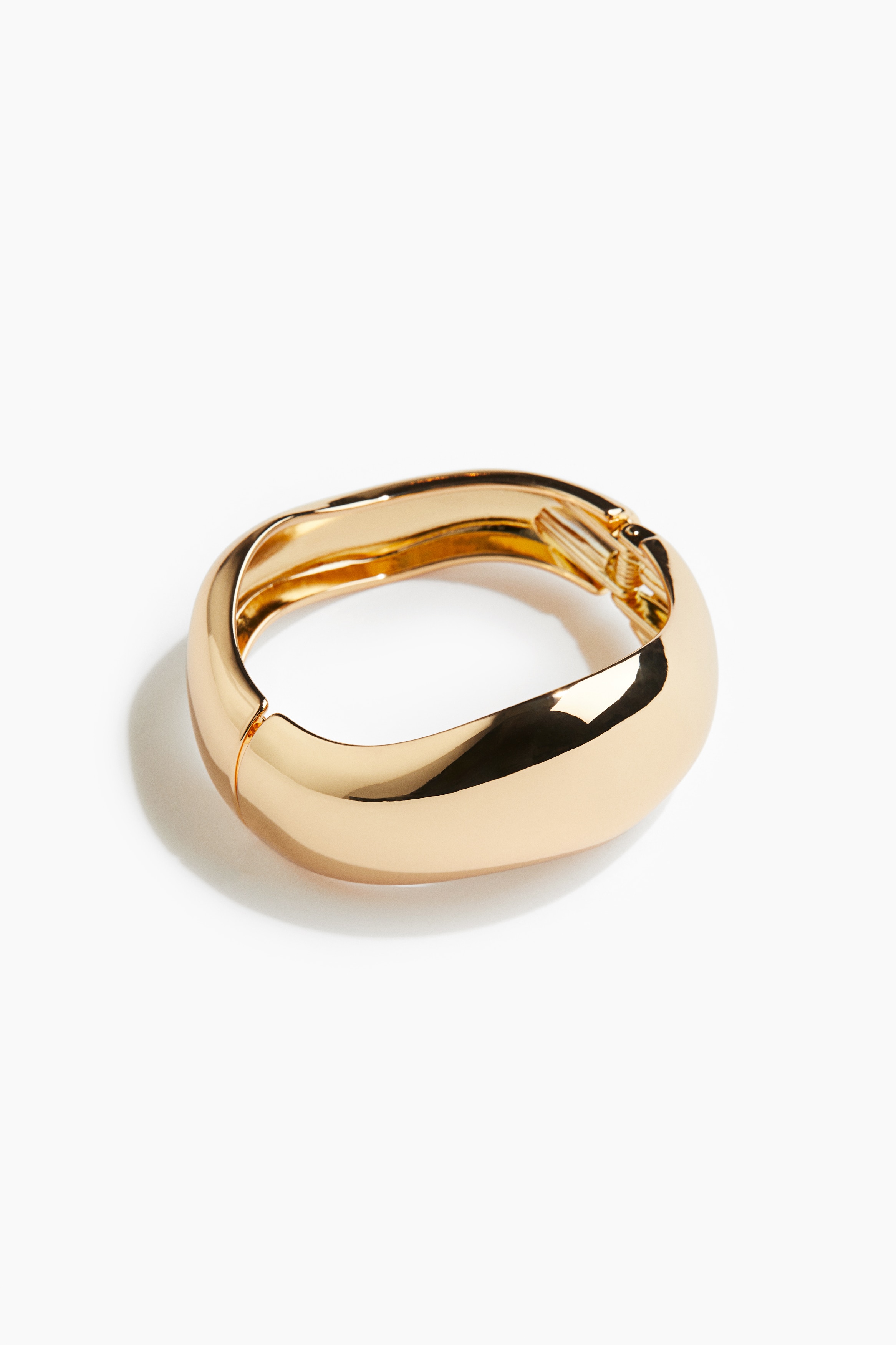 Brazalete grueso con bisagra - Dorado