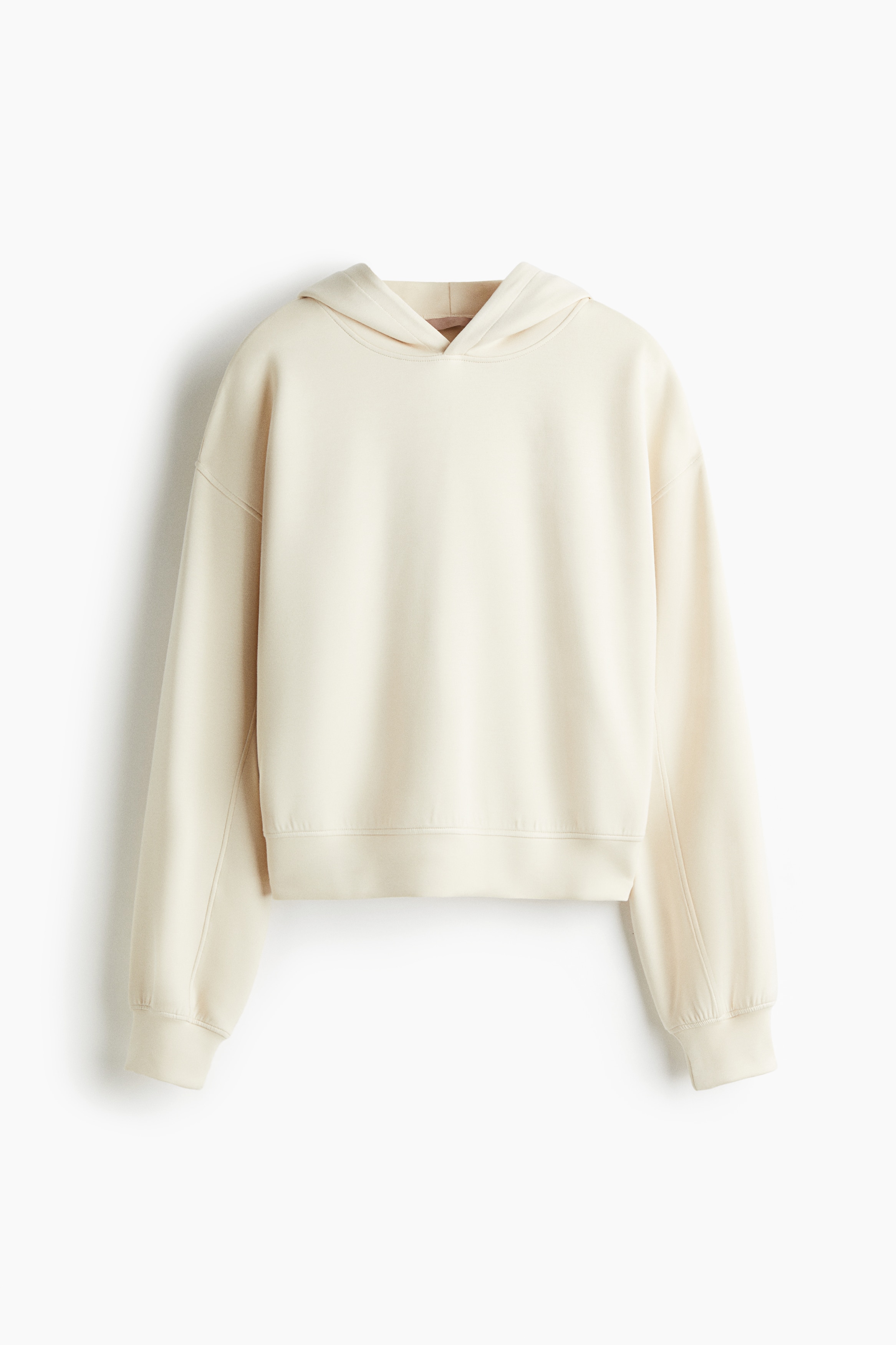 Суитшърт от много мека материя с качулка - Светлобежов