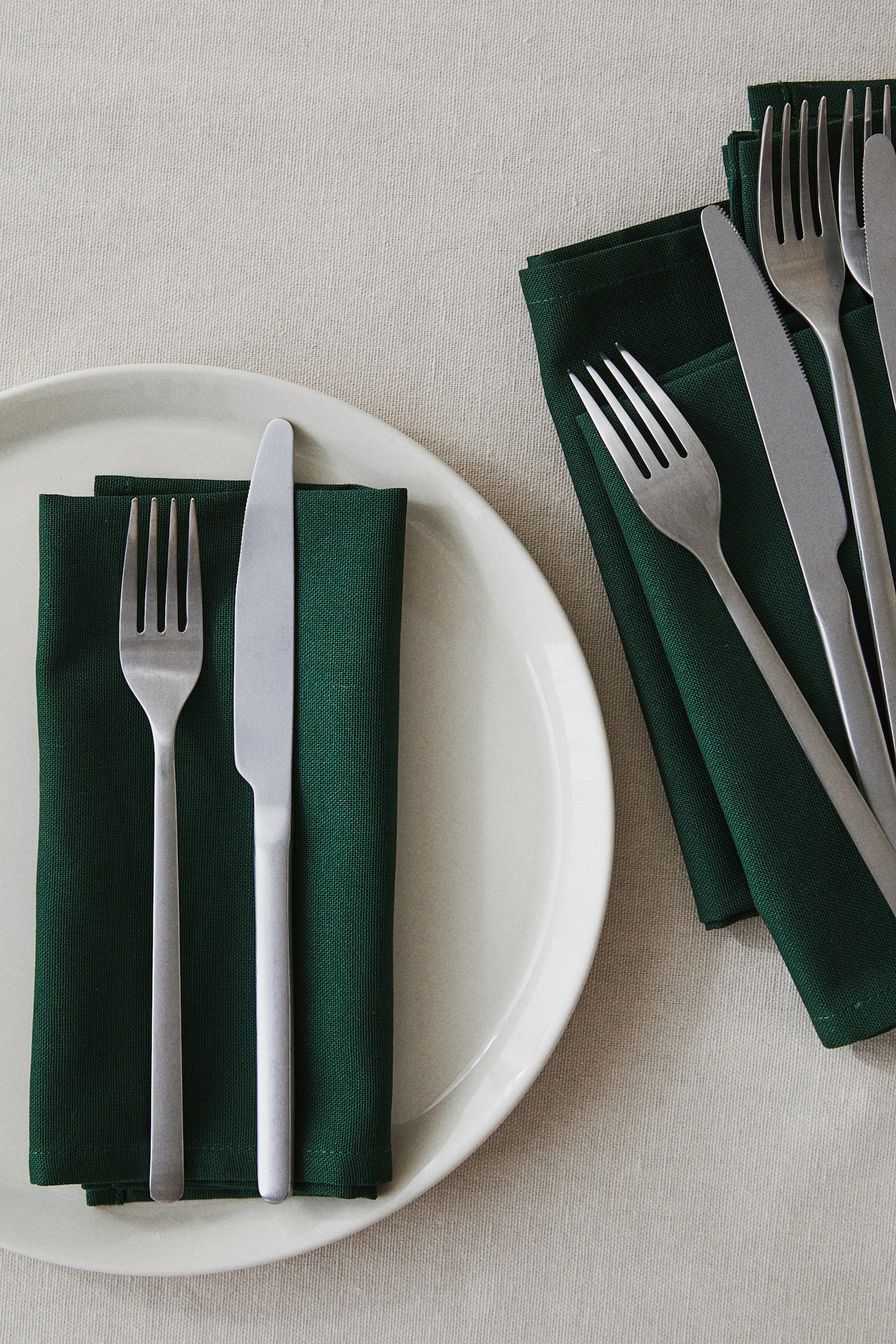 4-pack cotton napkins - Dark green/White/Cobalt blue/Red/Anthracite grey/Dark orange/Light purple - 2