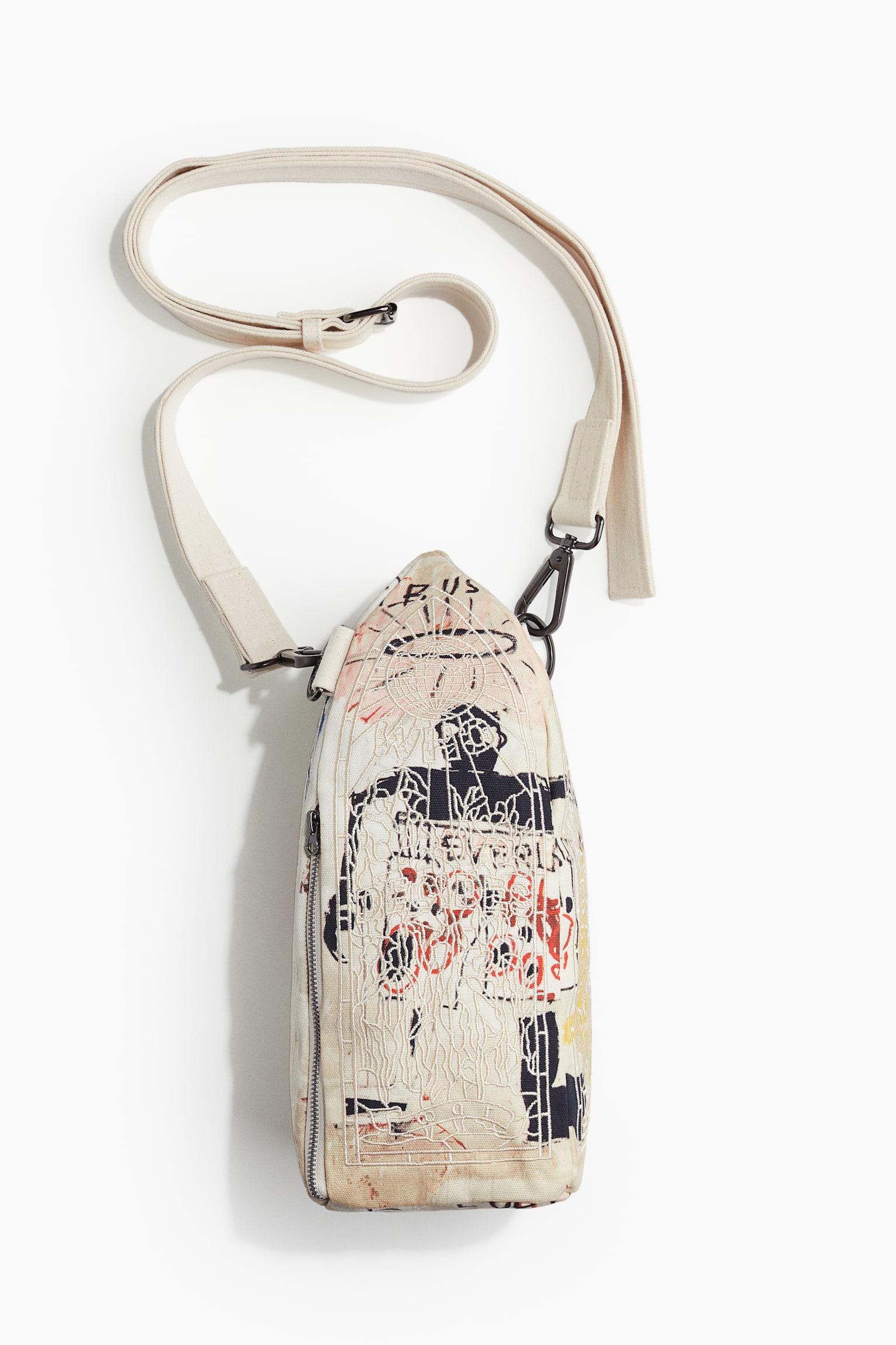 Canvas bottle bag - White/Basquiat - 4