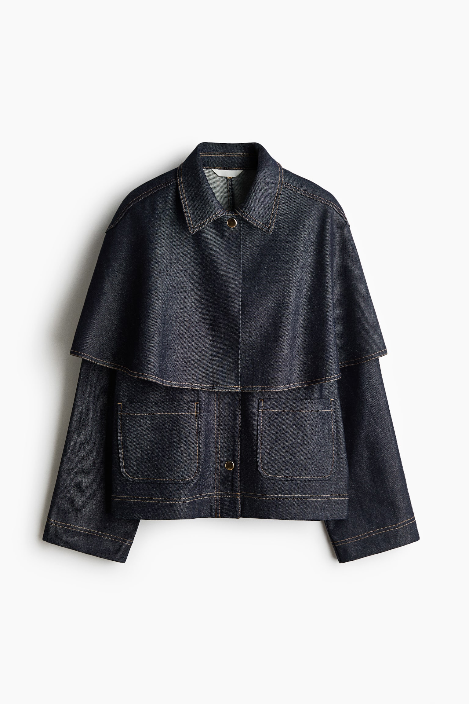 Cape-detail denim jacket