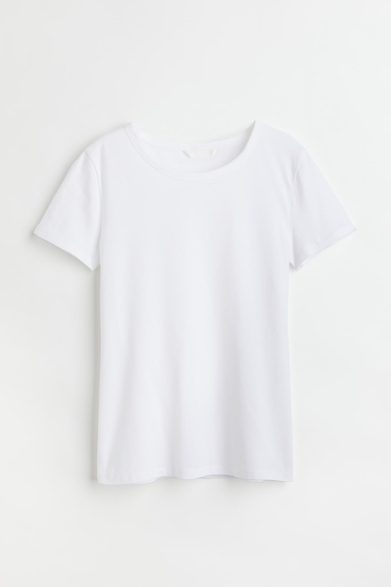 Jersey Top - Round Neck - Short sleeve - White - Ladies | H&M US