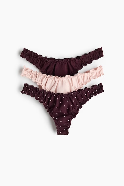 Thongショーツ 3枚セット オーバーロックディテール