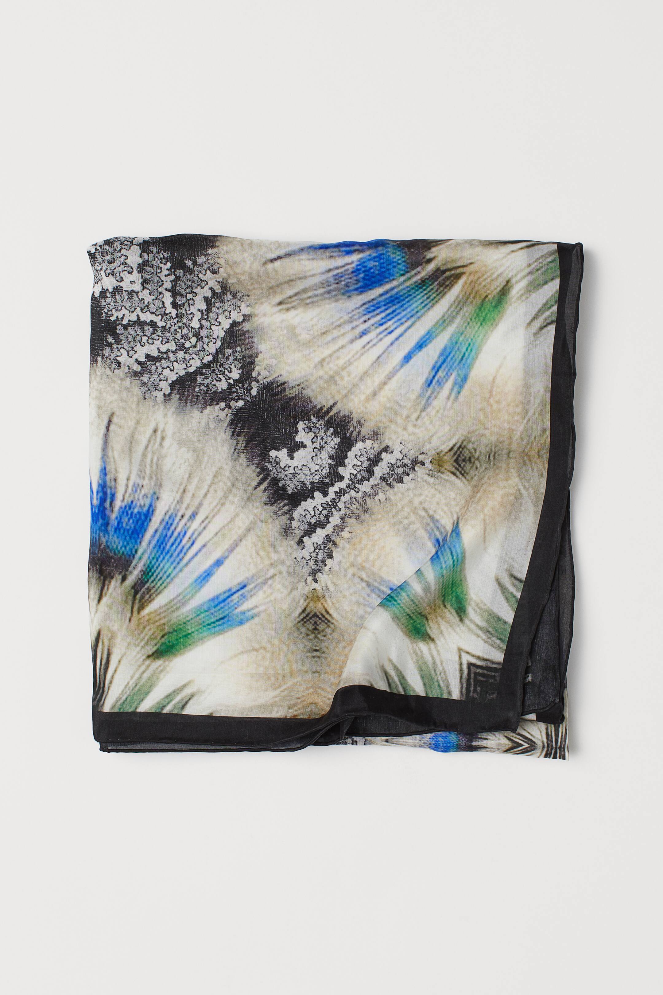 Zobrazit větší obrázek: Velký šátek z hedvábné směsi - Černá/vícebarevná - ŽENY | H&M CZ 2