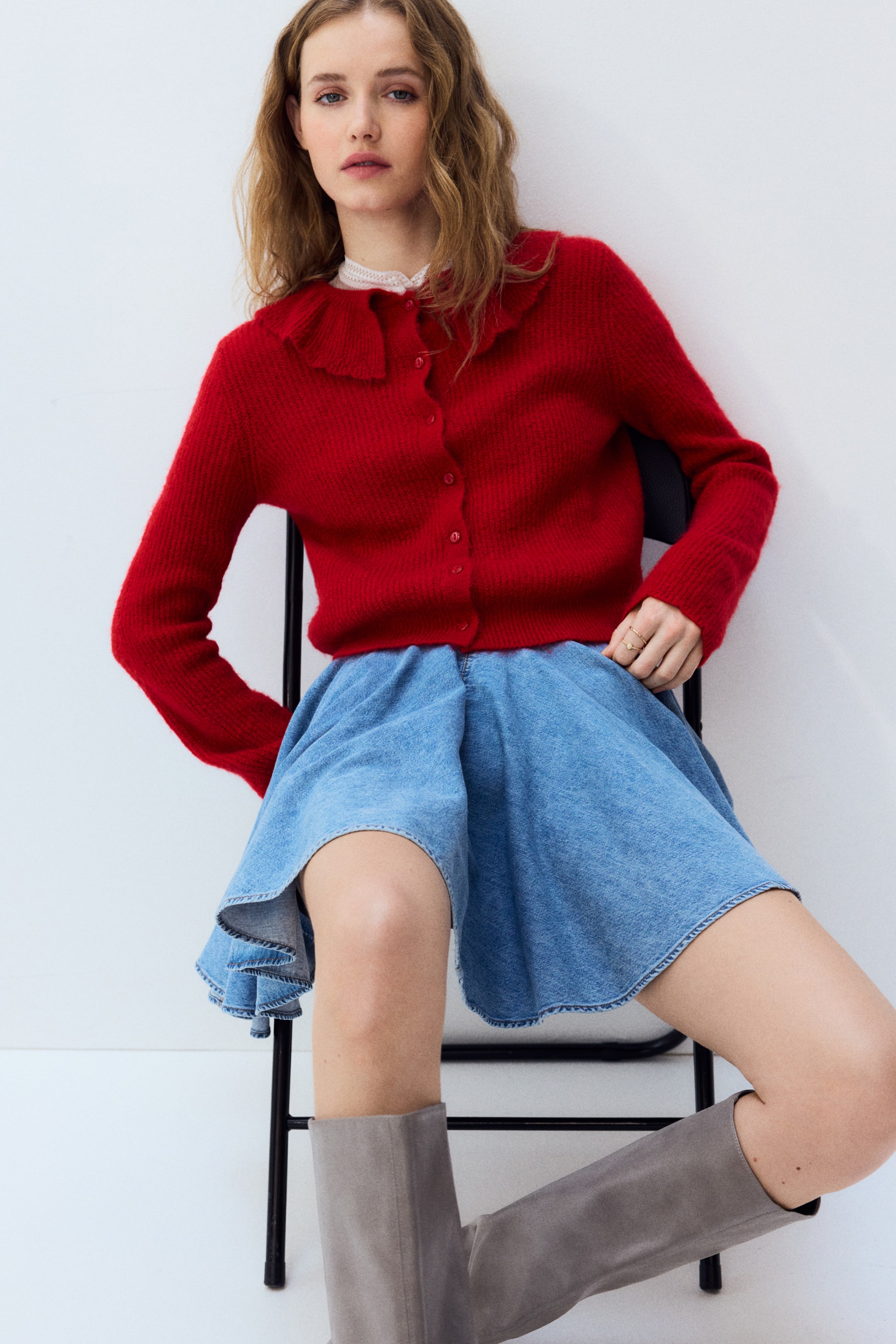 View larger image: Collared cardigan - Red - Ladies | H&M 1