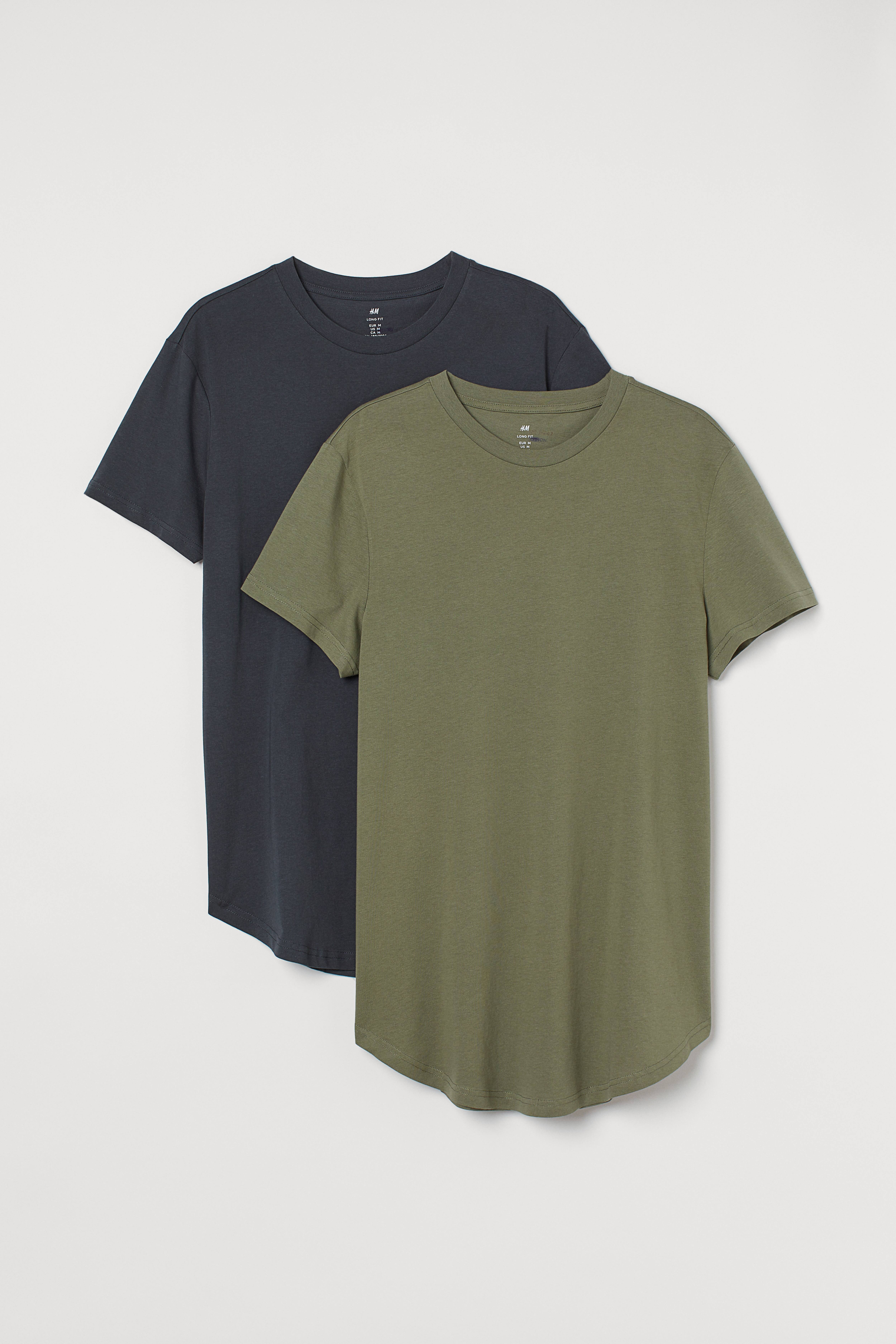 H&m mens long t shirt hotsell