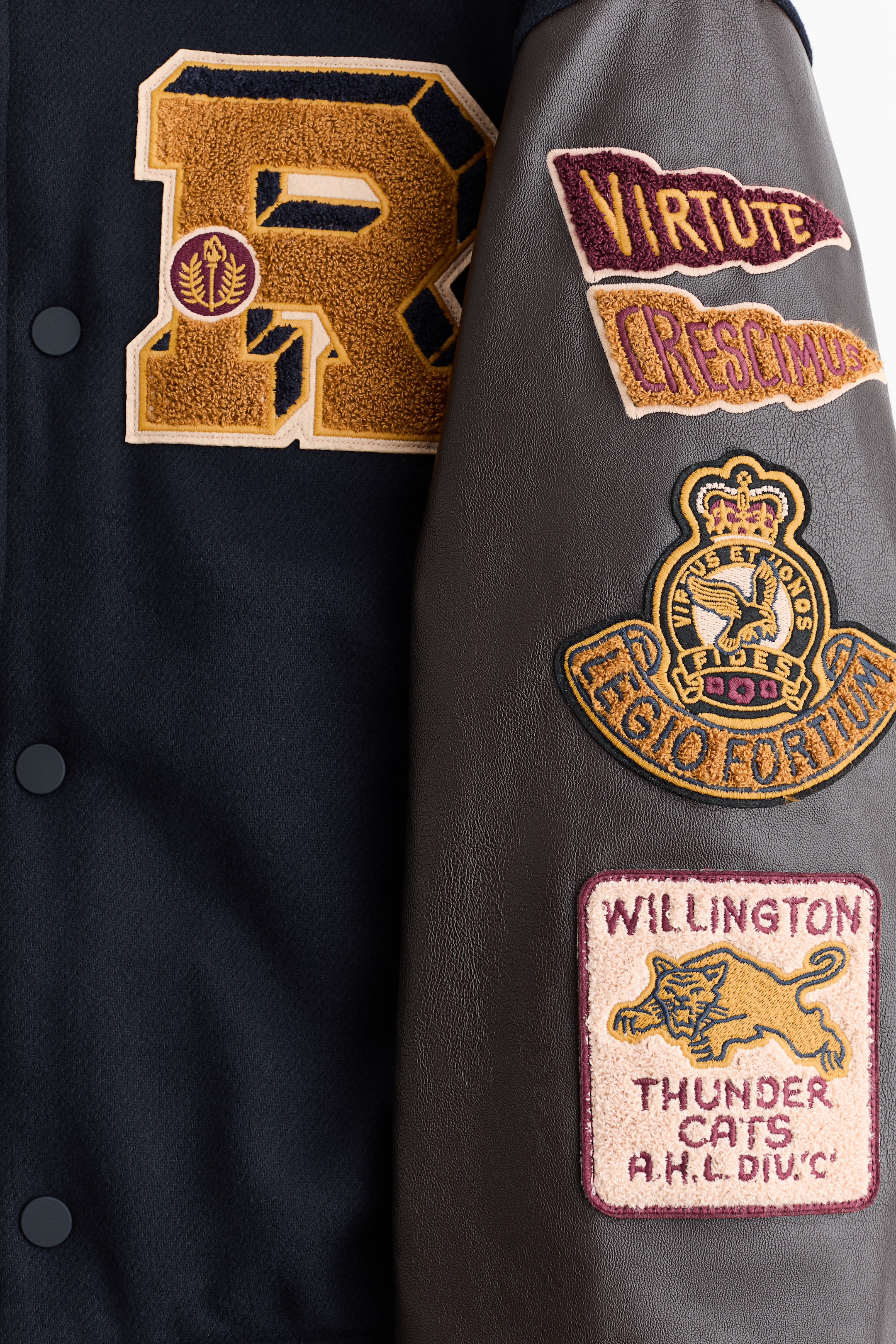 Motif-Detail Baseball Jacket
