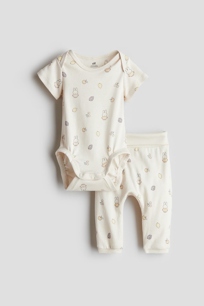 Conjunto estampado de 2 piezas en algodón - Beige claro/Miffy - 1