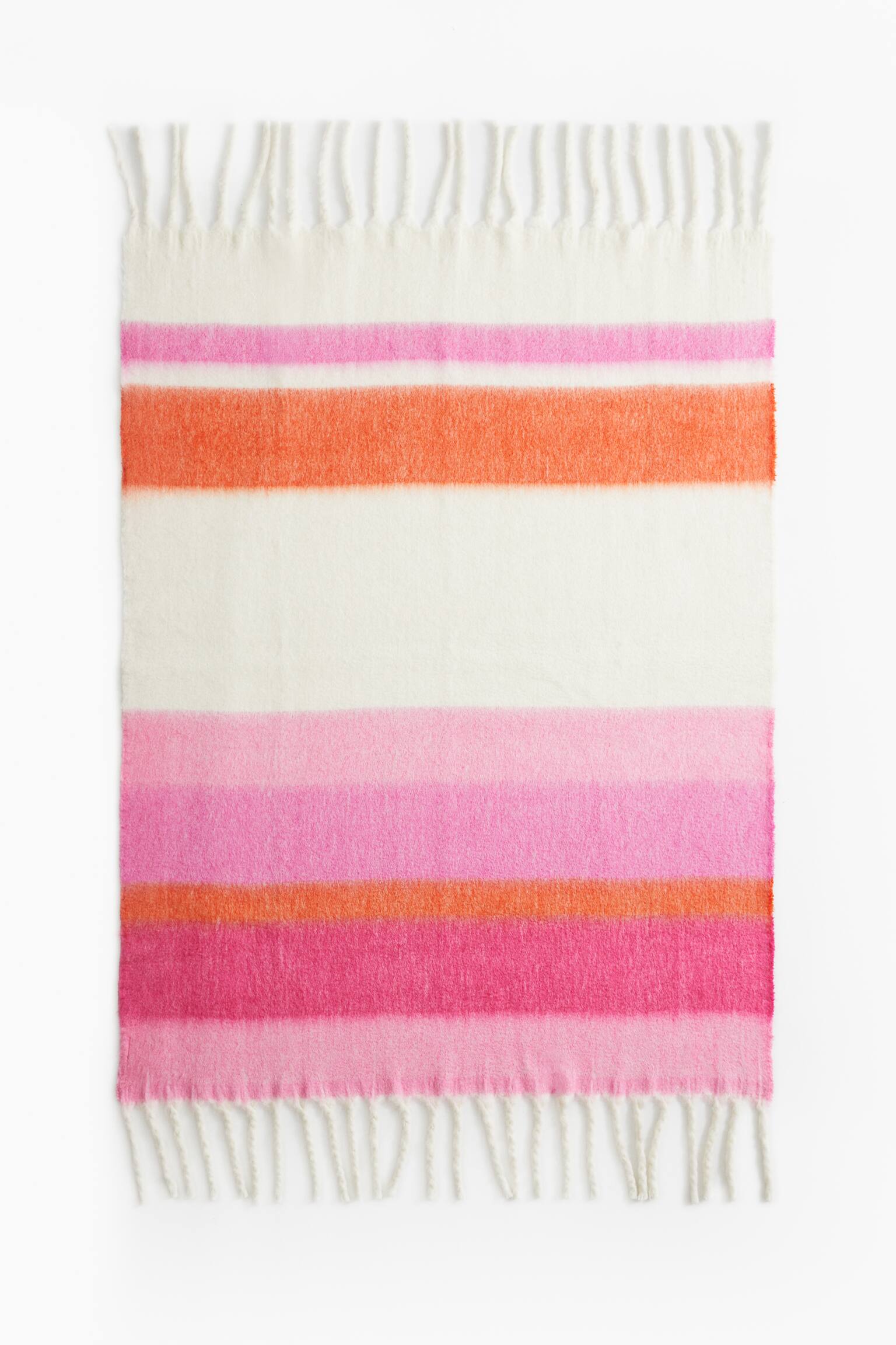 Patterned wool-blend blanket - Pink/Striped/Brown/Striped/Light beige/Leaf/Green/Striped/Light brown/Striped/Blue/Patterned - 3