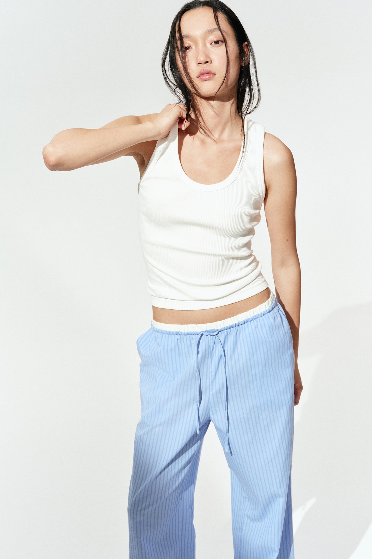 Double-Waistband Poplin Drawstring Pants - image 3