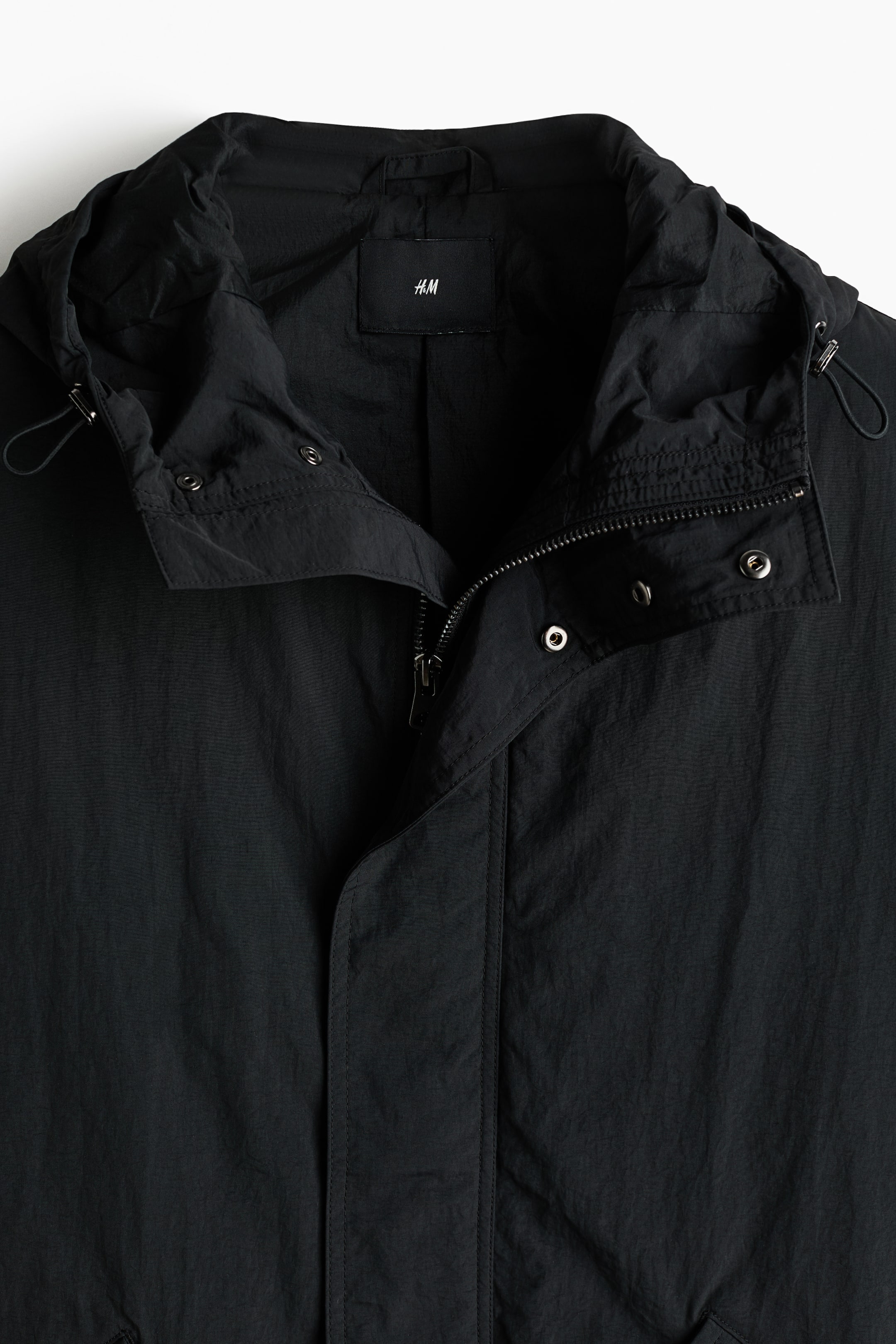 View larger image: Hooded nylon parka - Black - Men | H&M IN 7