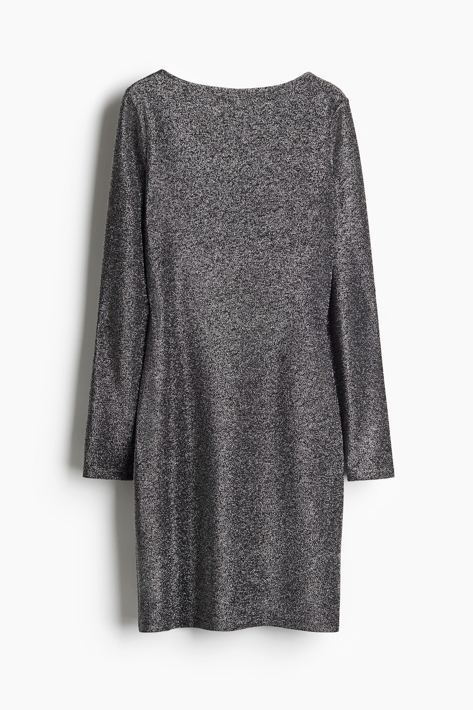 Boat-neck dress - Dark grey/Glittery/Black/Rhinestones - 2