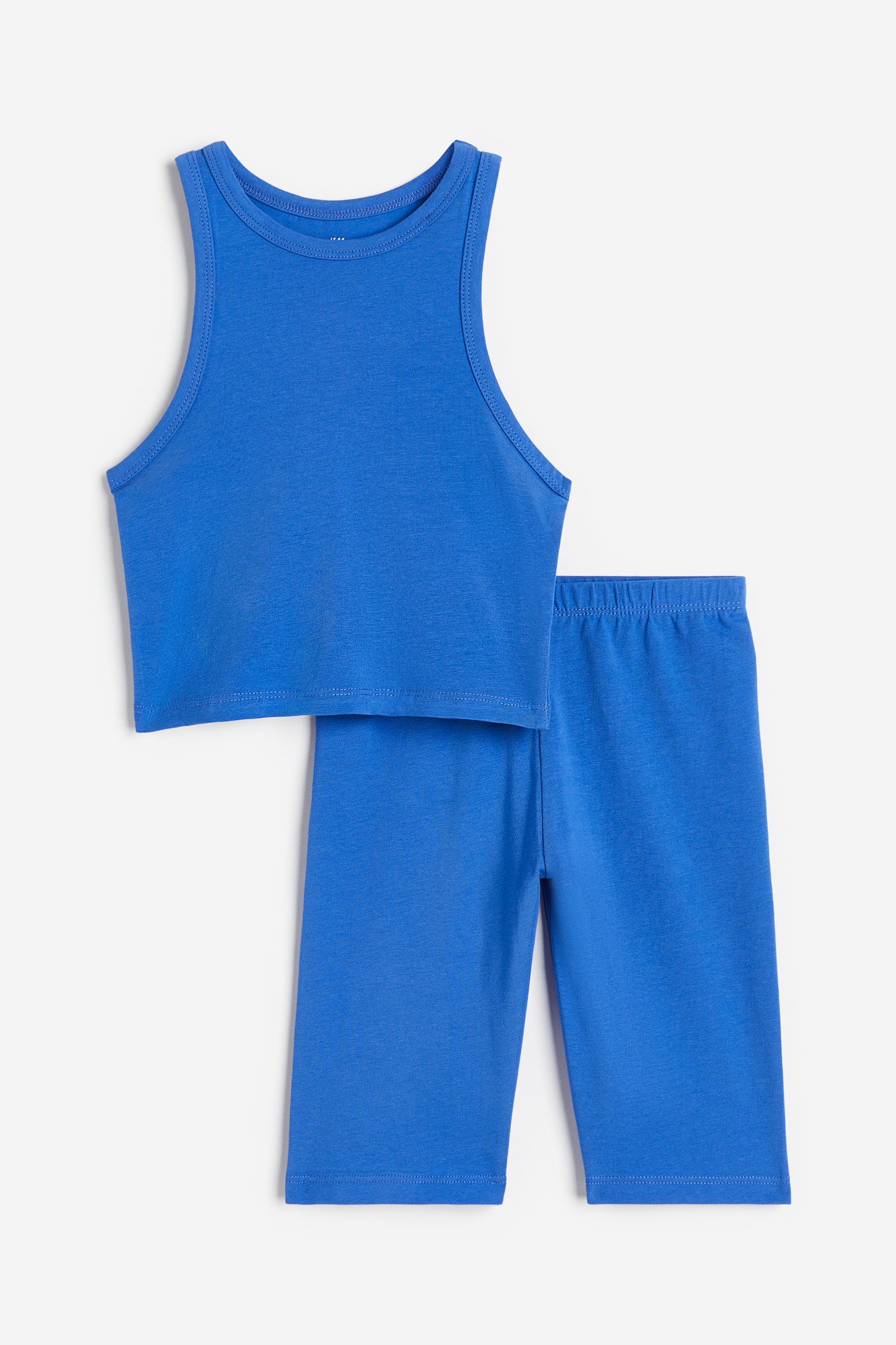 2-piece ribbed jersey set - Bright blue - 1