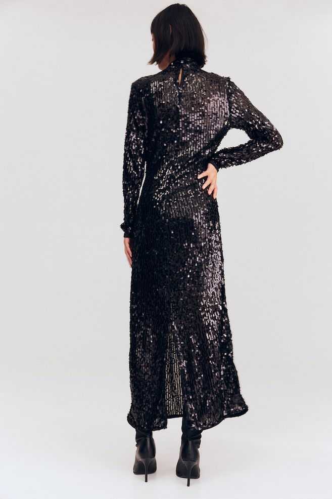 Long sequined dress - Black - 6