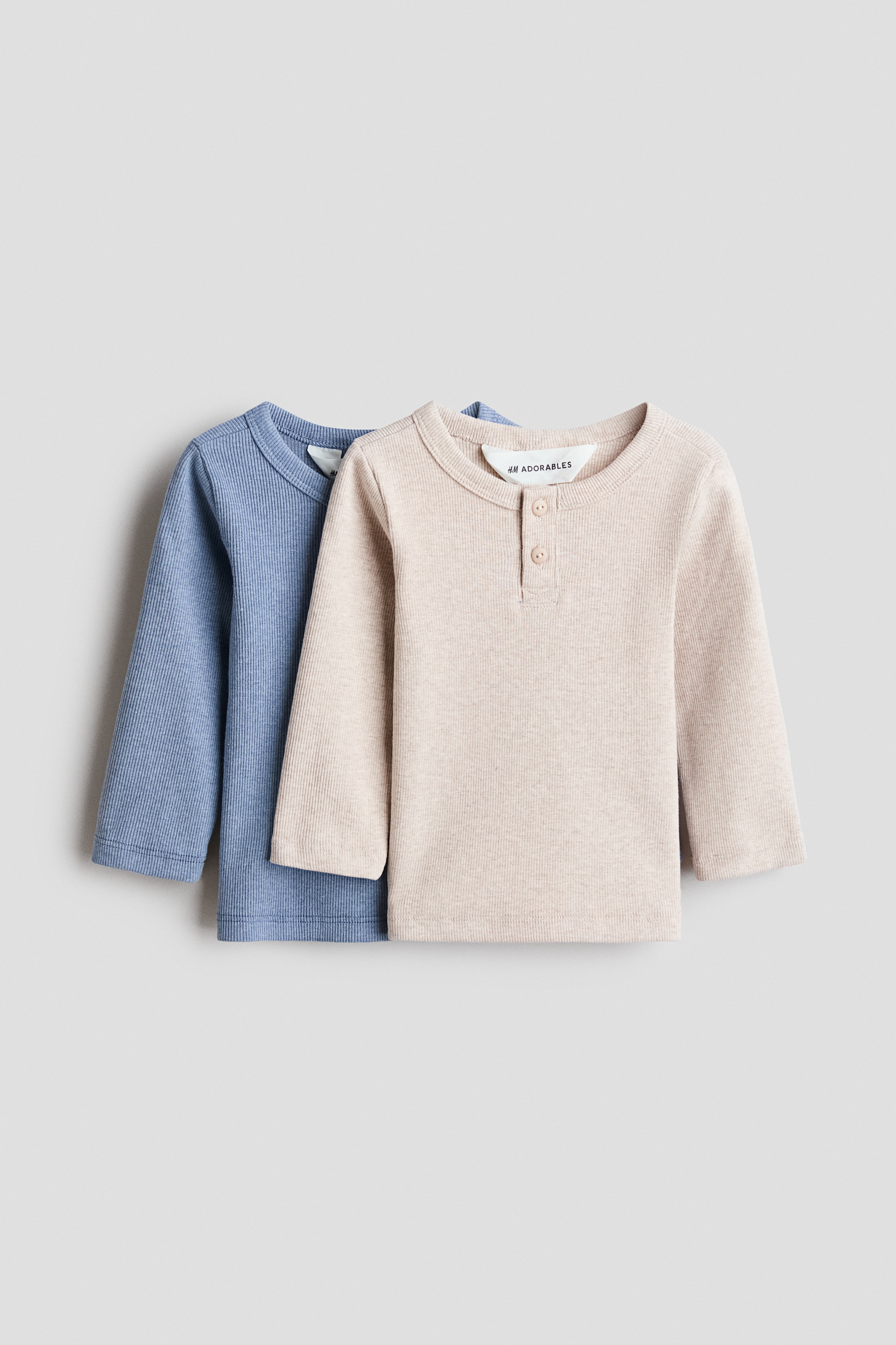 2-pack cotton Henley topsModel