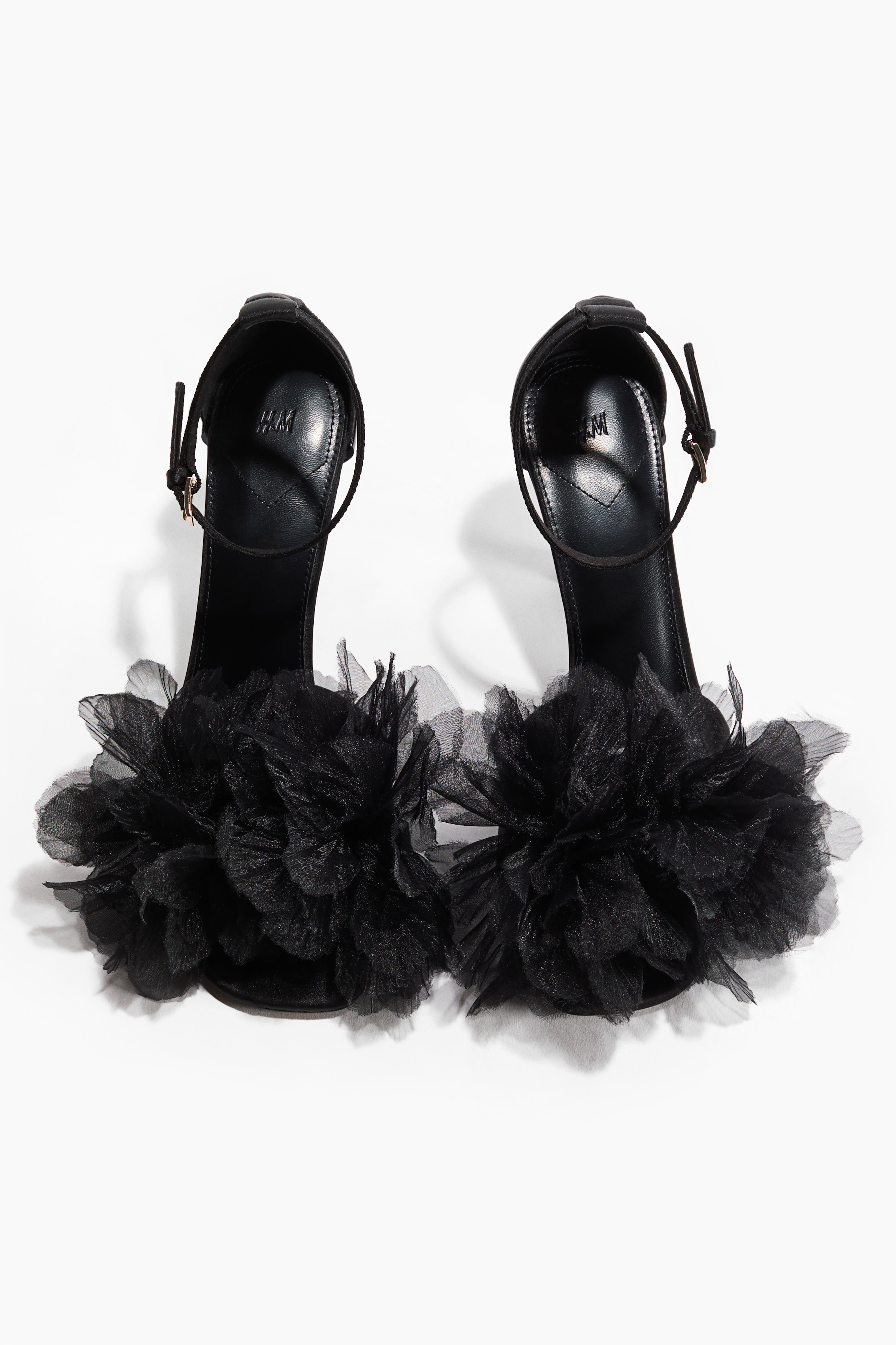 Flower-Detail Heeled Sandals