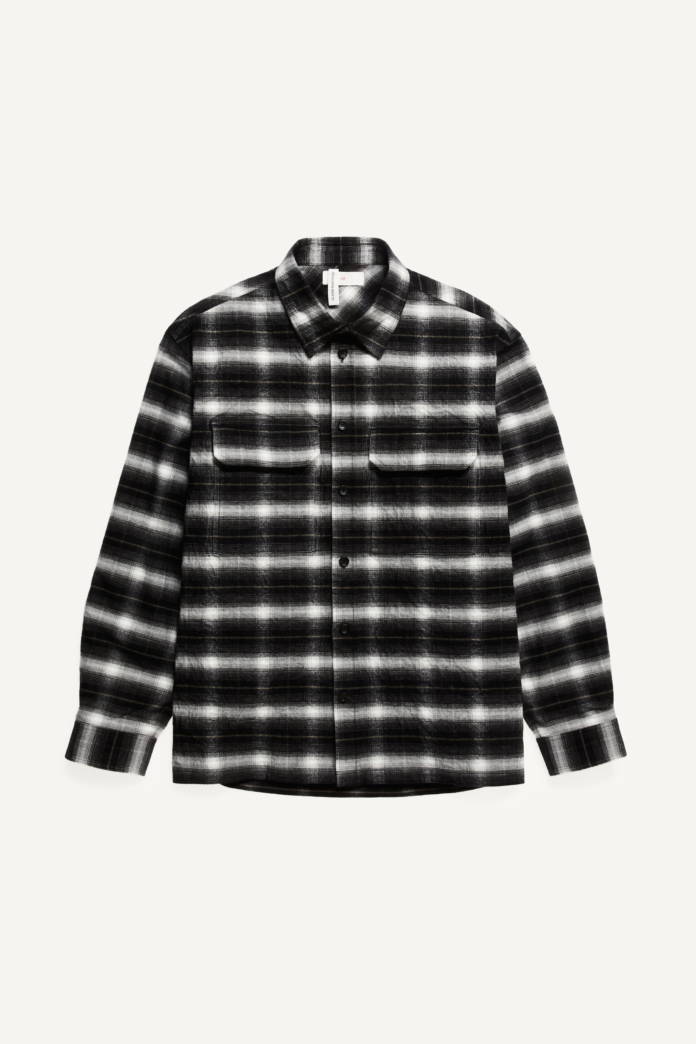 フォイルフランネルオーバーシャツ - ブラック／チェック - Men | H&M JP