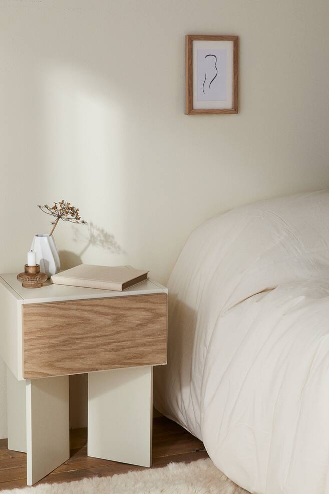 Bedside table with a drawer - White - 2