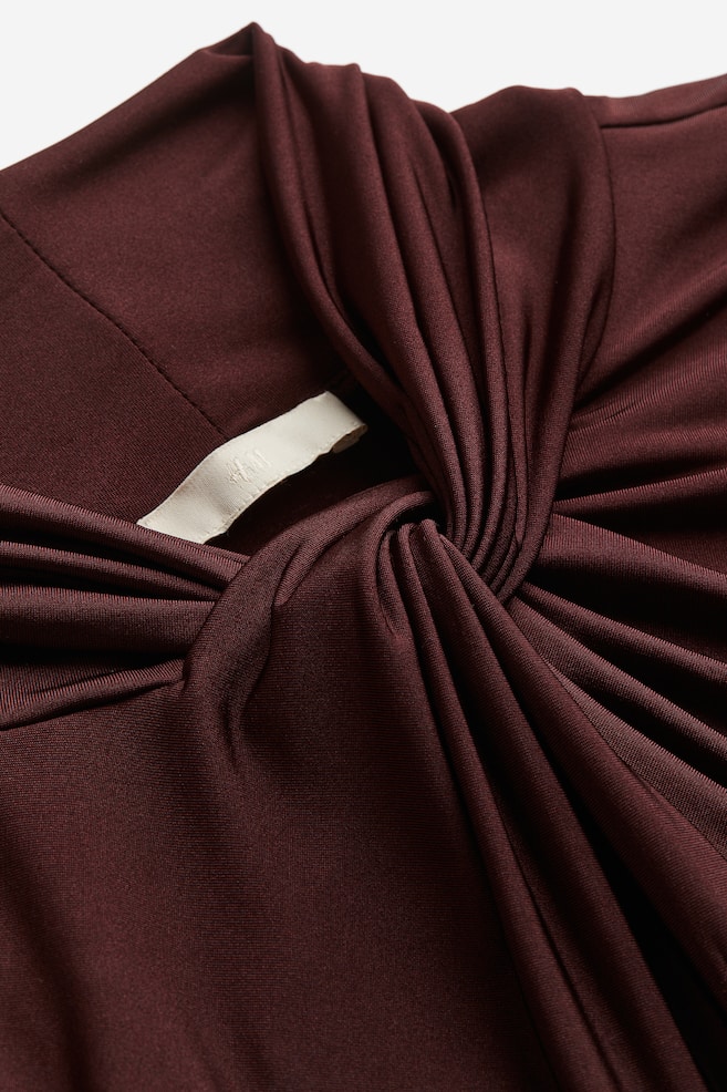 Jerseykleid mit Twist-Detail - Weinrot - 4