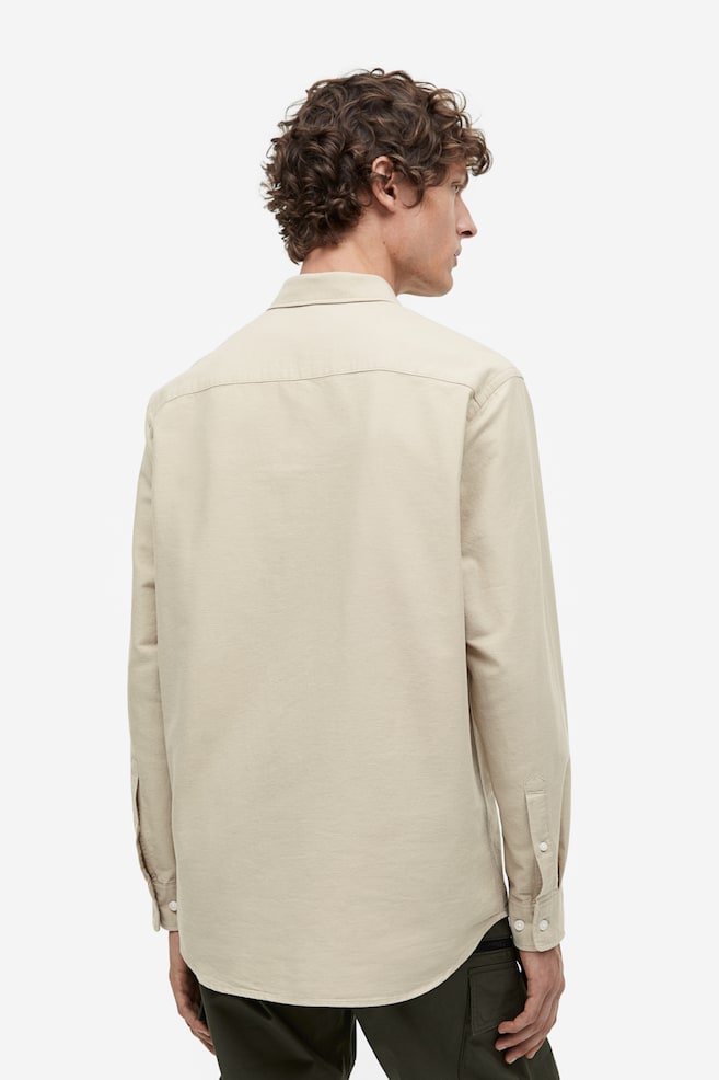 Regular Fit Oxfordskjorte - Beige/Hvit/Lys blå/Kakigrønn/dc/dc - 3